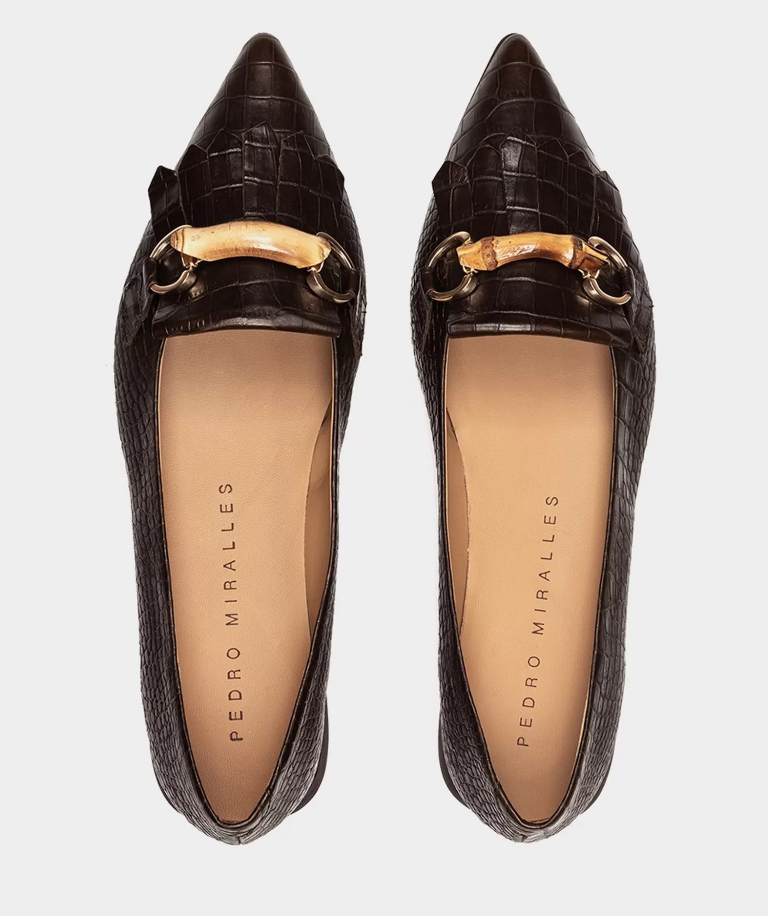 Pedro Miralles Ballerines En Cuir Avec Imprime Animalier De Couleur Marron