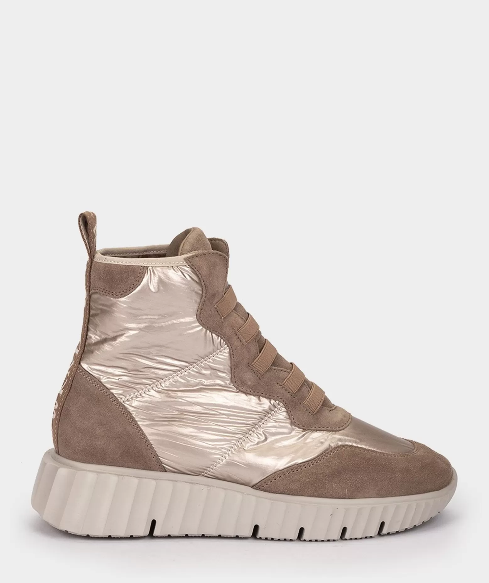 Pedro Miralles Bottes De Sport En Croute De Cuir Et Tissu De Couleur Beige