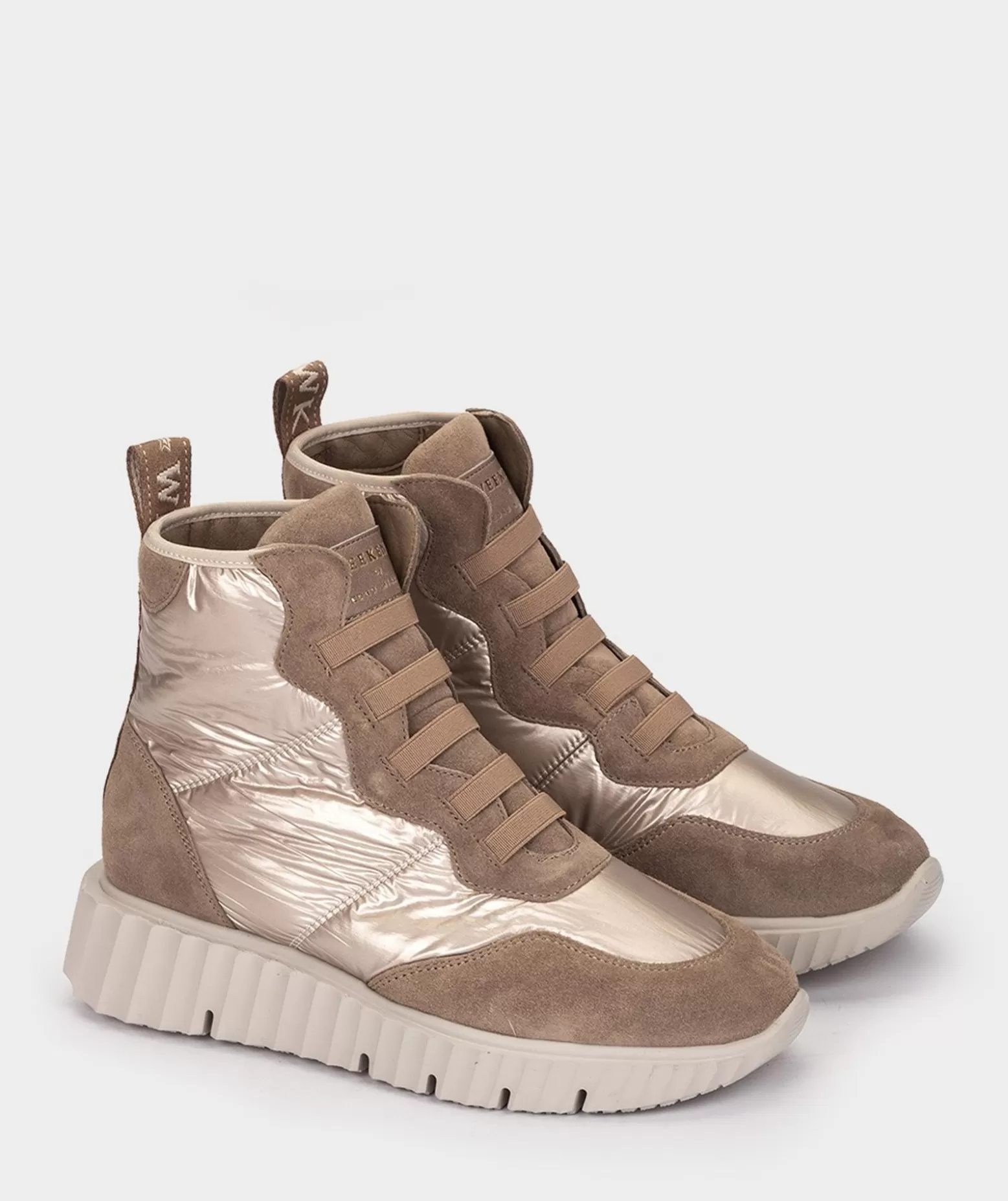 Pedro Miralles Bottes De Sport En Croute De Cuir Et Tissu De Couleur Beige