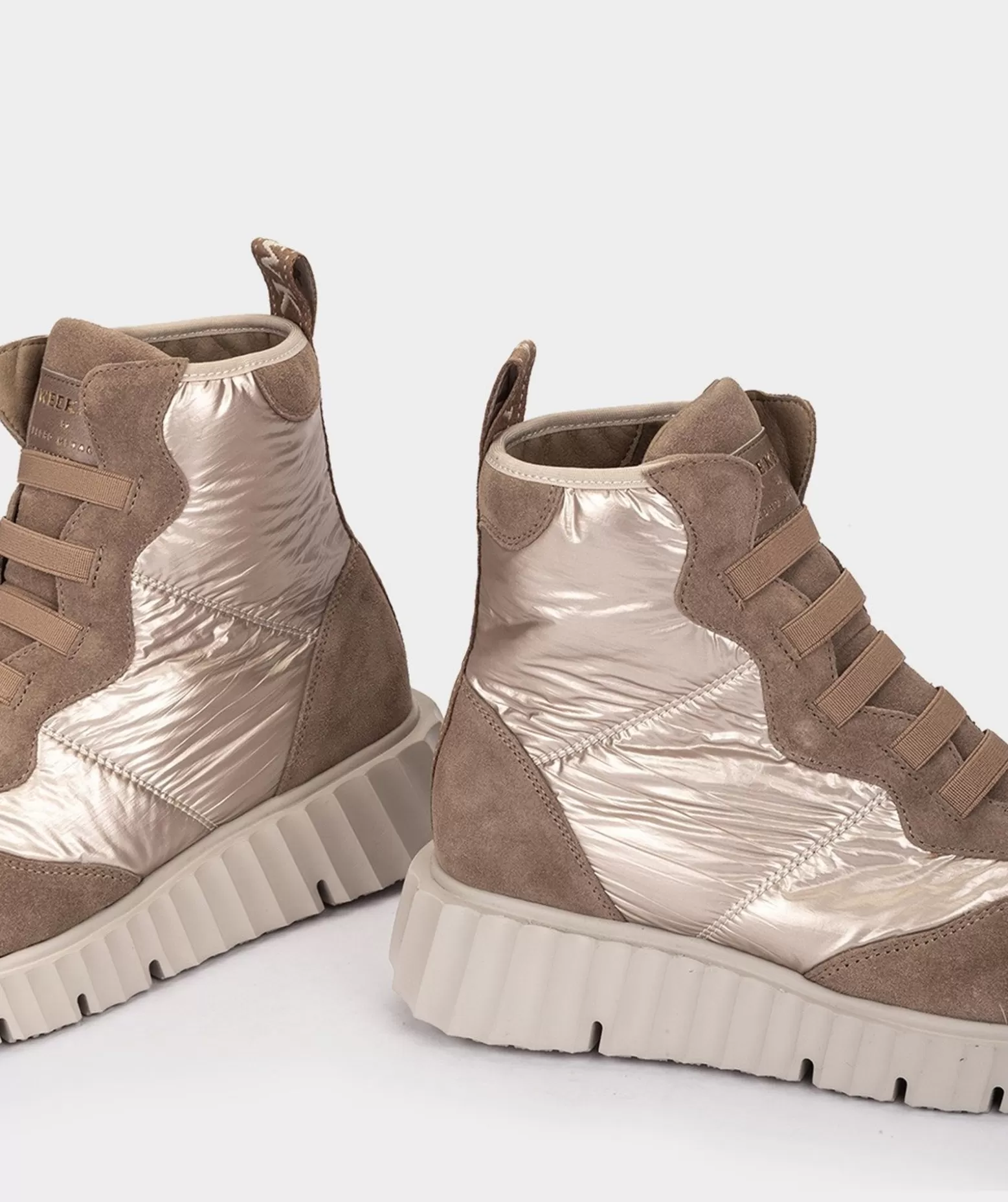 Pedro Miralles Bottes De Sport En Croute De Cuir Et Tissu De Couleur Beige