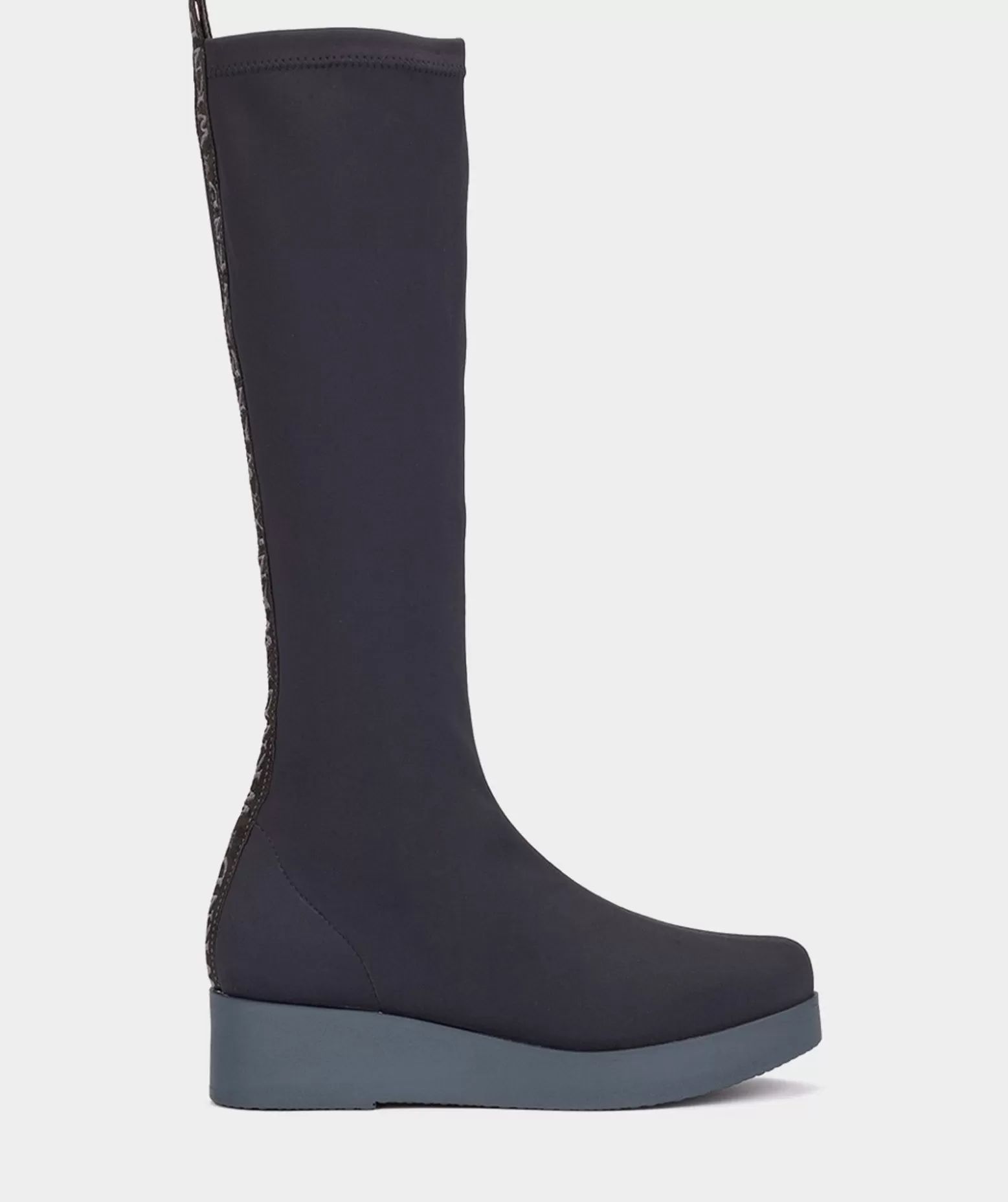 Pedro Miralles Bottes Hautes En Tissu Extensible De Couleur Bleu Marine
