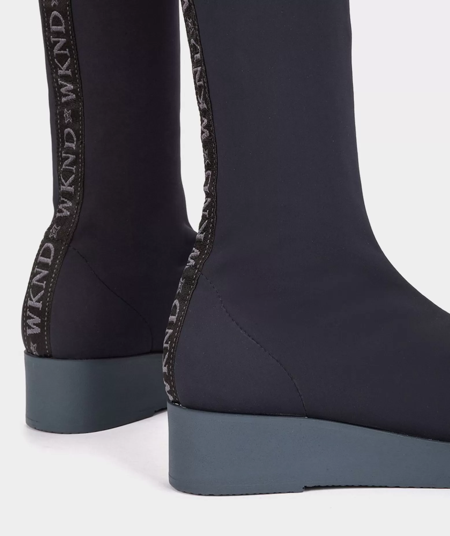 Pedro Miralles Bottes Hautes En Tissu Extensible De Couleur Bleu Marine
