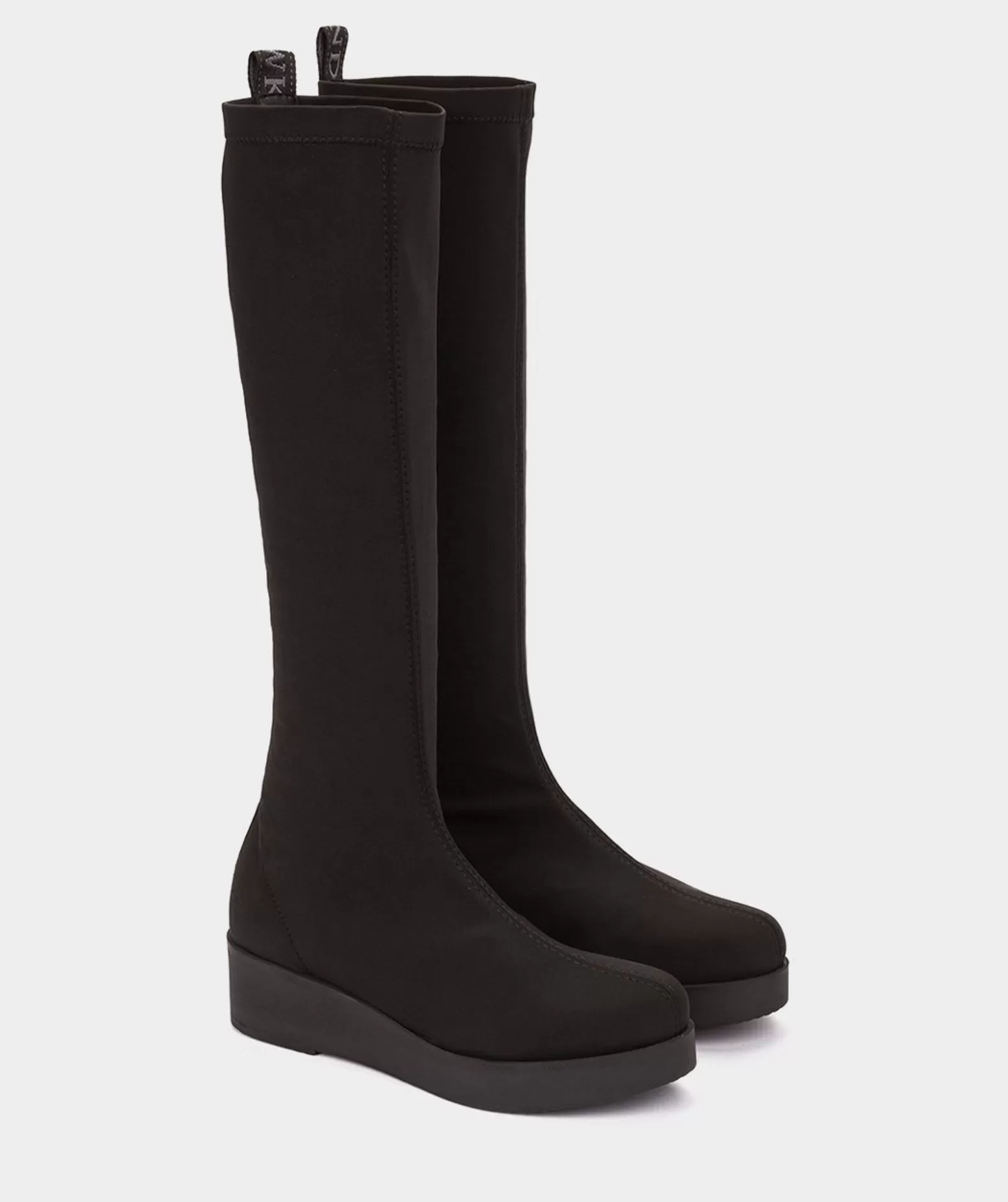 Pedro Miralles Bottes Hautes En Tissu Extensible De Couleur Noire