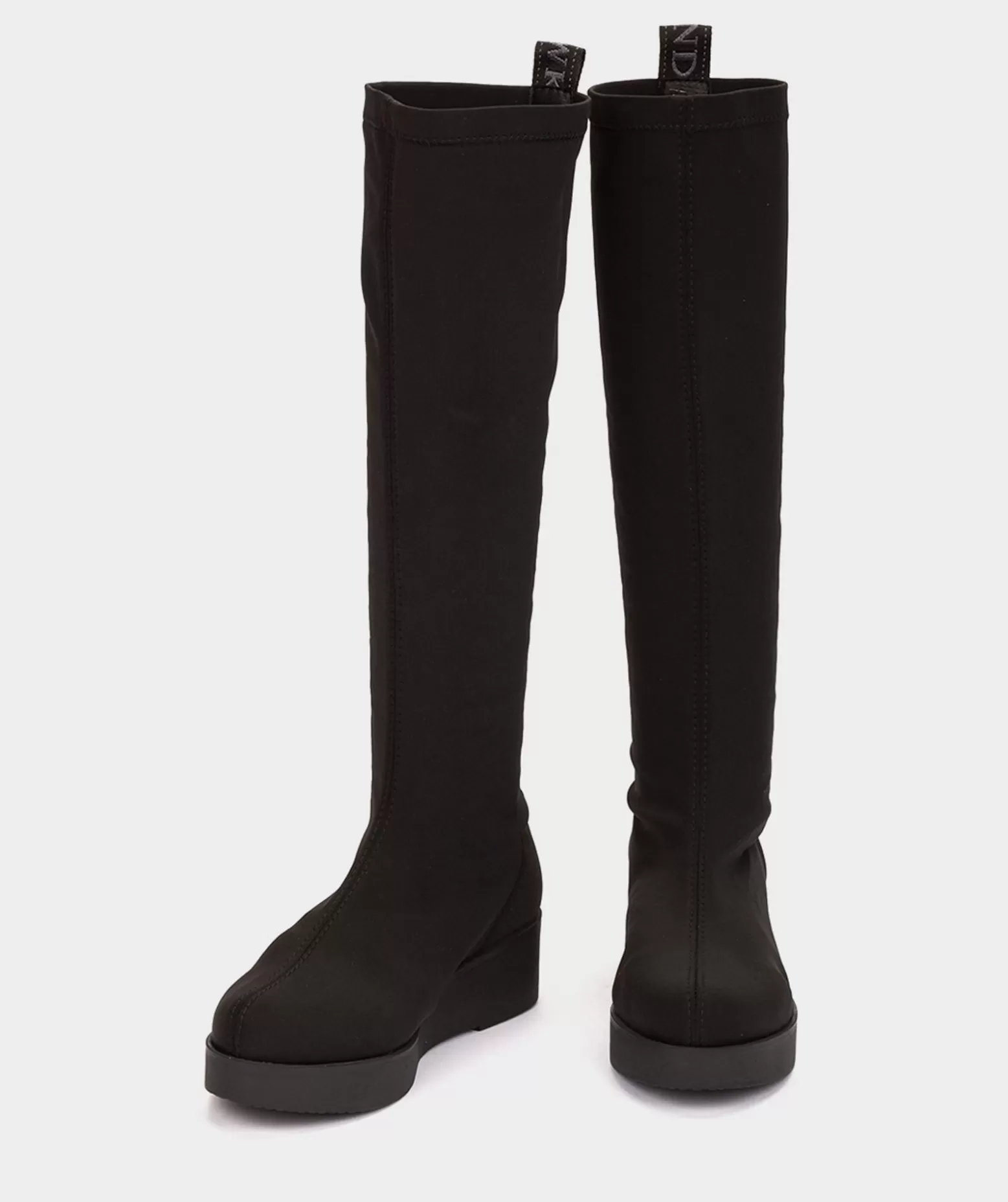 bottes_hautes_en_tissu_extensible_de_couleur_noire_2.webp Pedro Miralles Bottes Hautes En Tissu Extensible De Couleur Noire