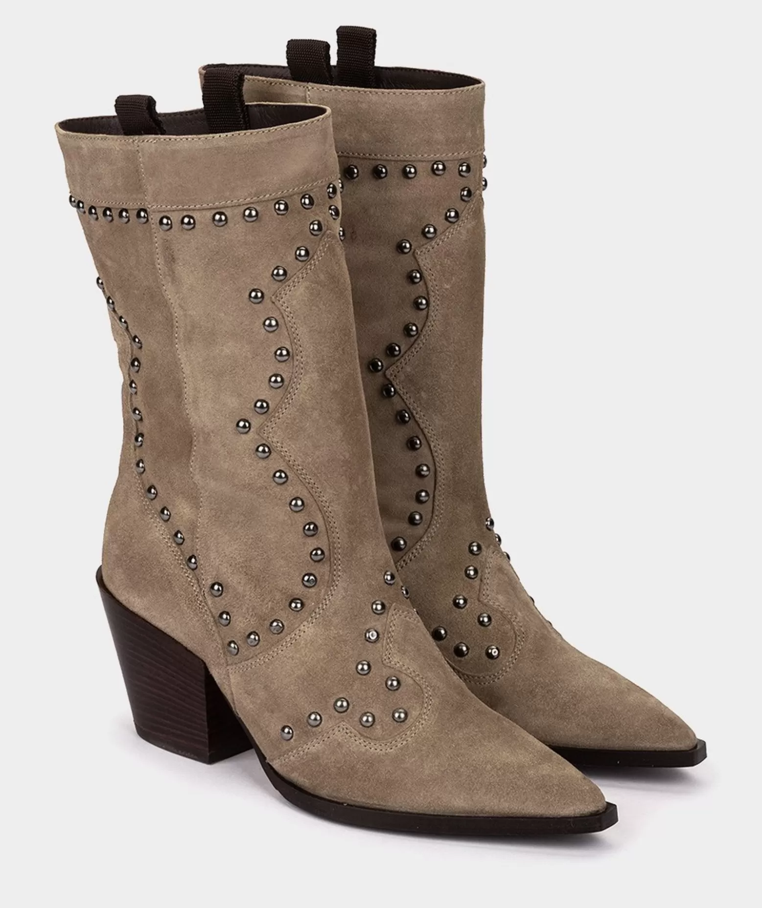 Pedro Miralles Bottes Mi-Mollet En Cuir Fendu De Couleur Beige