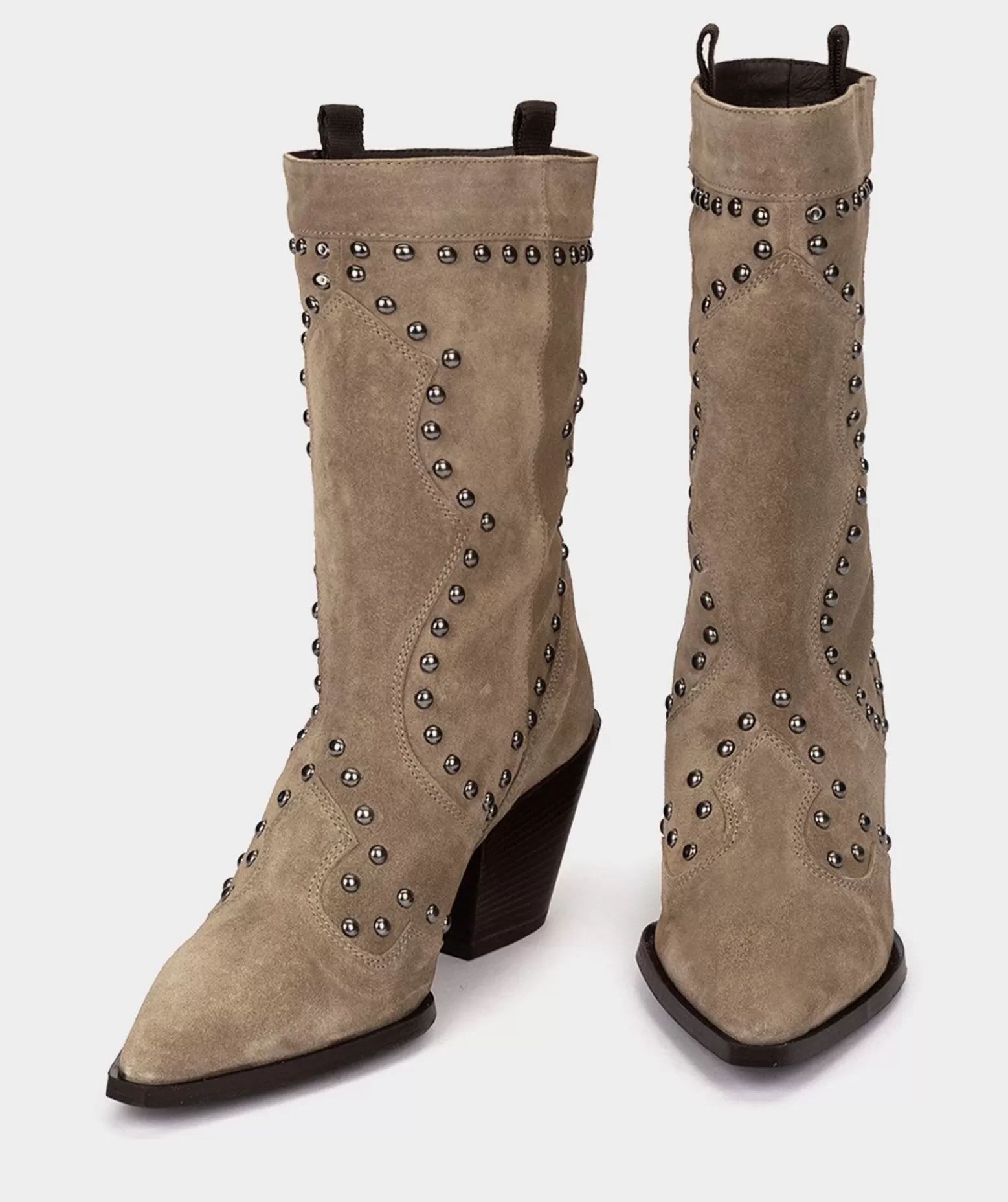 Pedro Miralles Bottes Mi-Mollet En Cuir Fendu De Couleur Beige