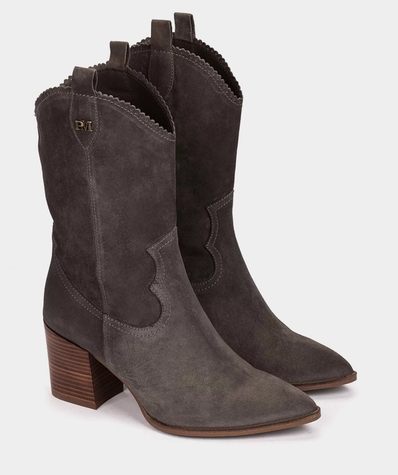 Pedro Miralles Bottes Mi-Mollets En Croute De Cuir De Couleur Grise