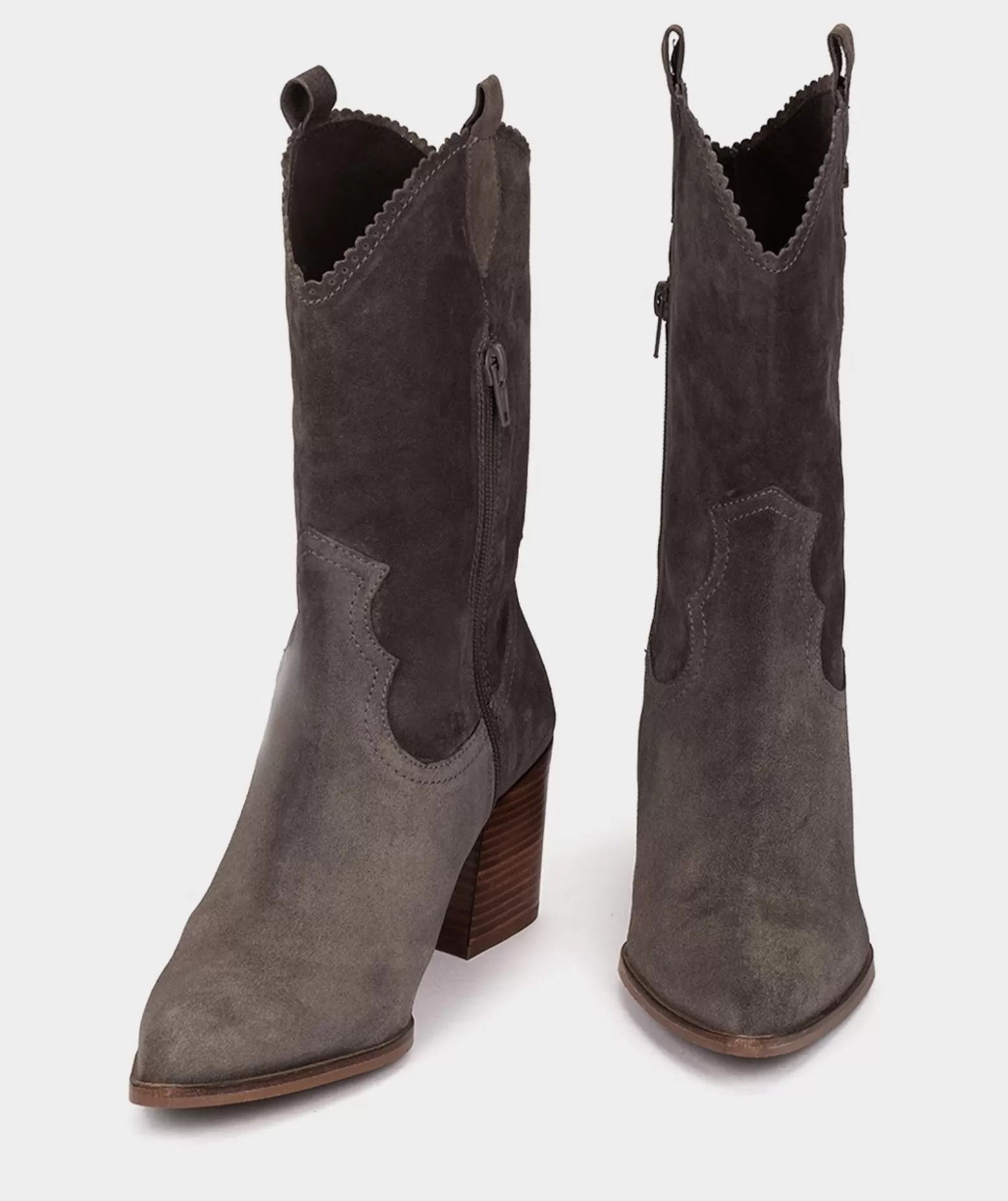 Pedro Miralles Bottes Mi-Mollets En Croute De Cuir De Couleur Grise