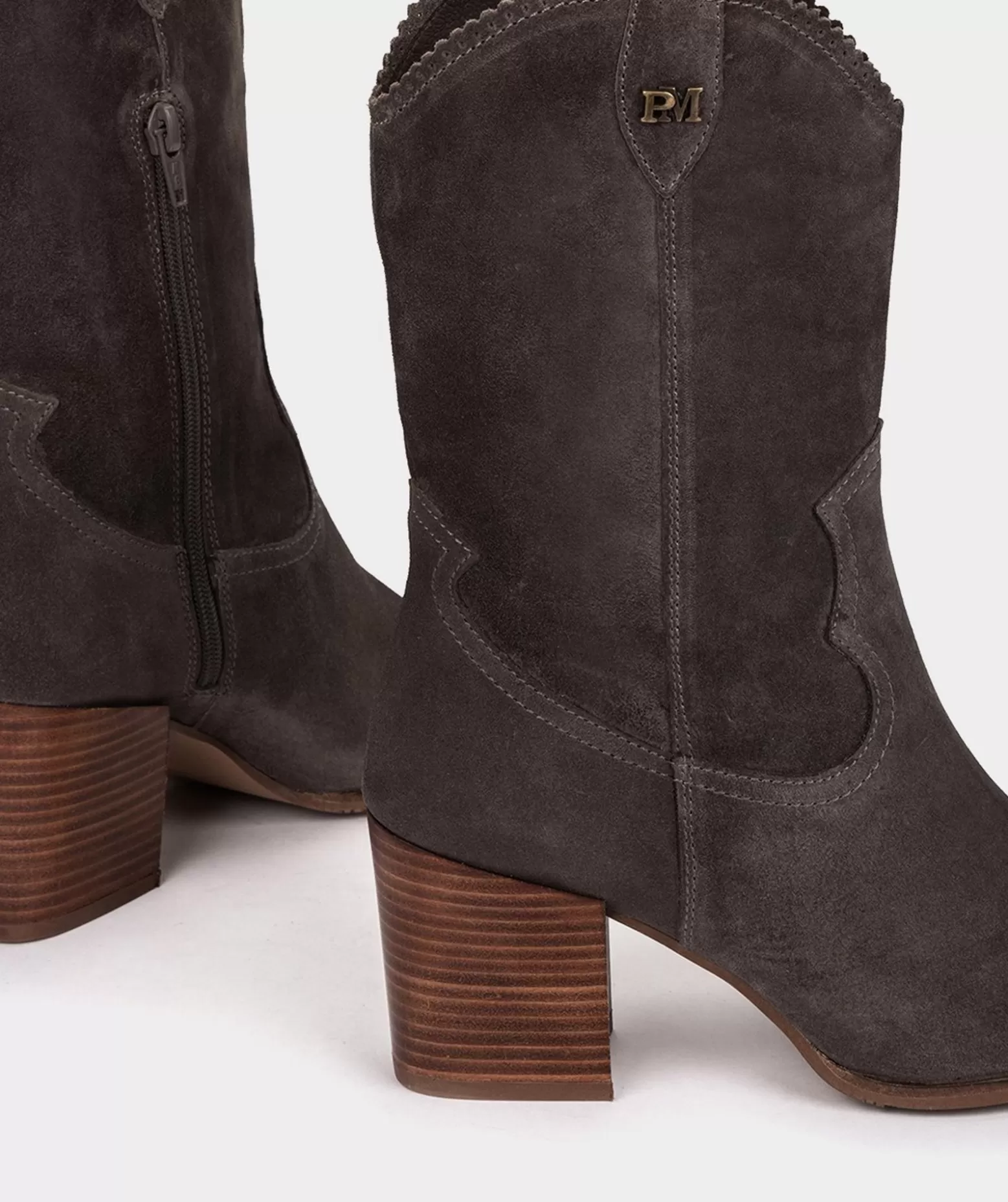 Pedro Miralles Bottes Mi-Mollets En Croute De Cuir De Couleur Grise