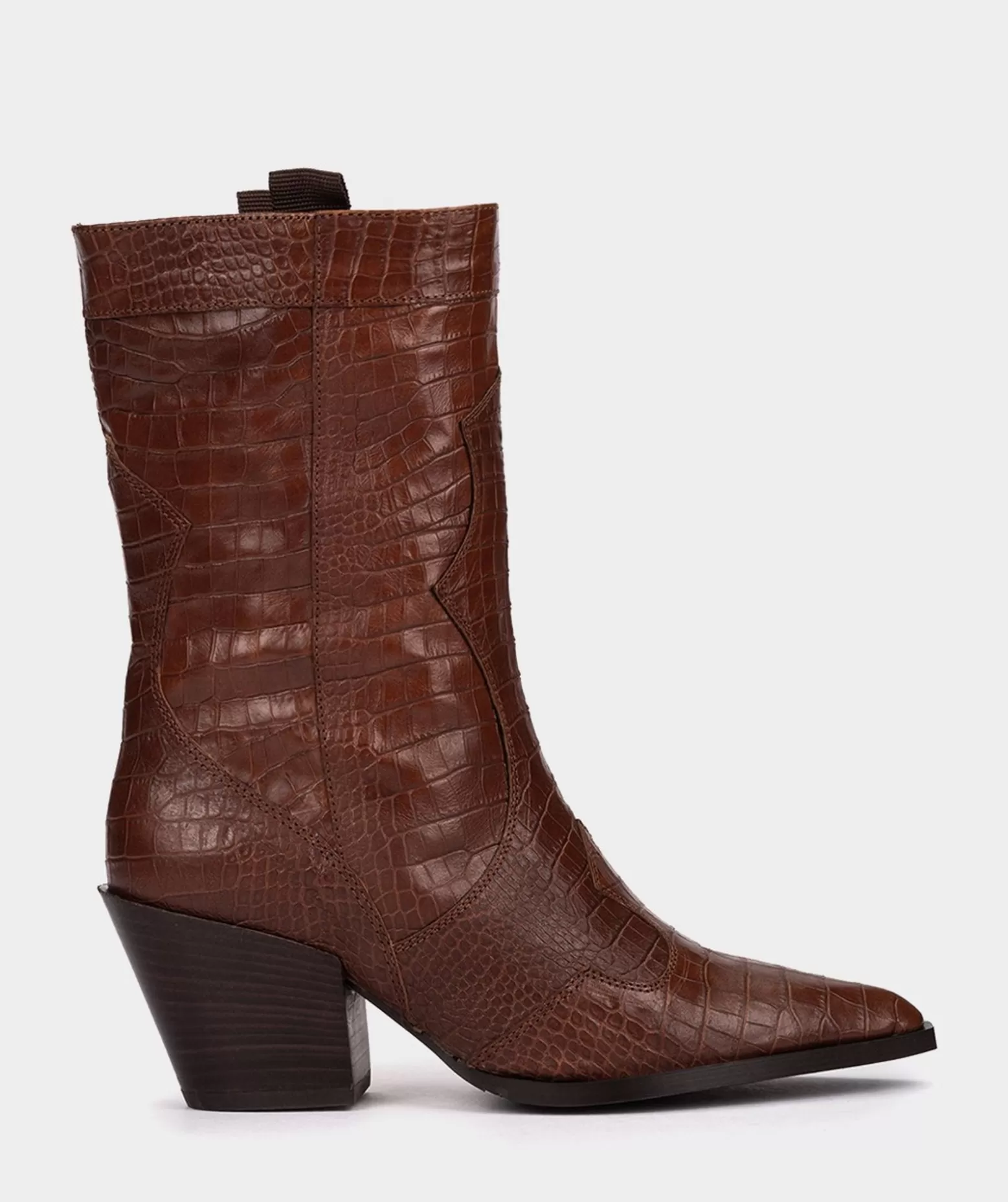 bottes_mimollets_en_cuir_gaufre_de_couleur_camel_1.webp Pedro Miralles Bottes Mi-Mollets En Cuir Gaufre De Couleur Camel