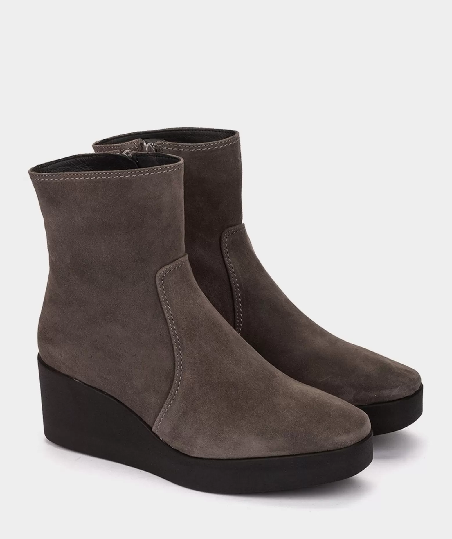 Pedro Miralles Bottines A Semelle Compensee Avec Plateforme En Croute De Cuir Grise
