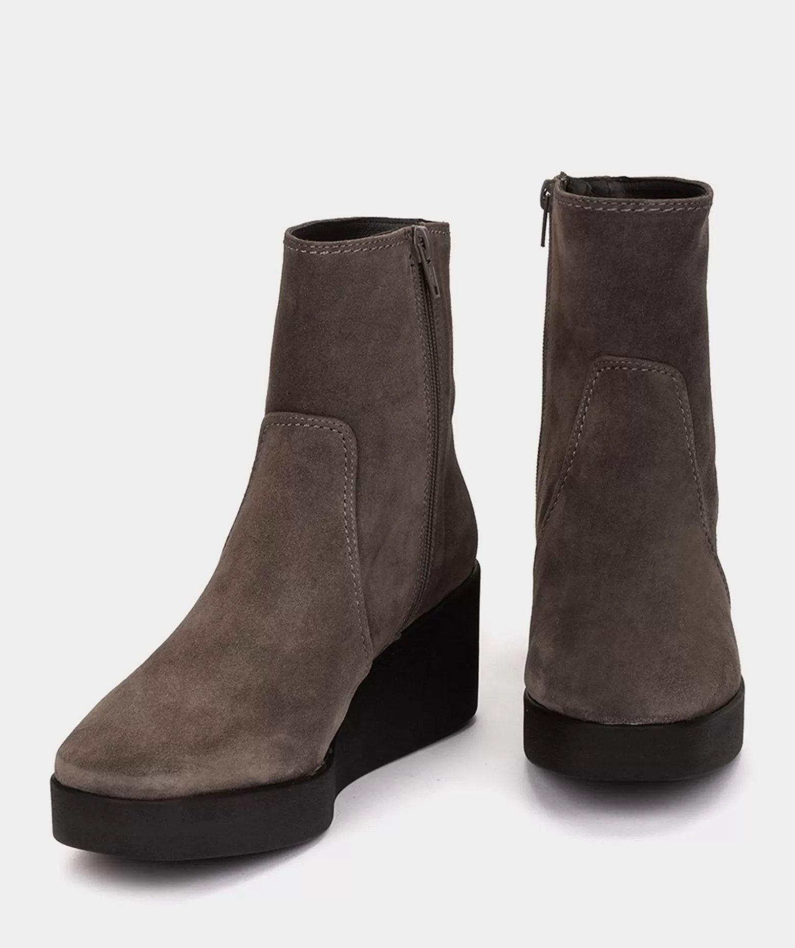 Pedro Miralles Bottines A Semelle Compensee Avec Plateforme En Croute De Cuir Grise