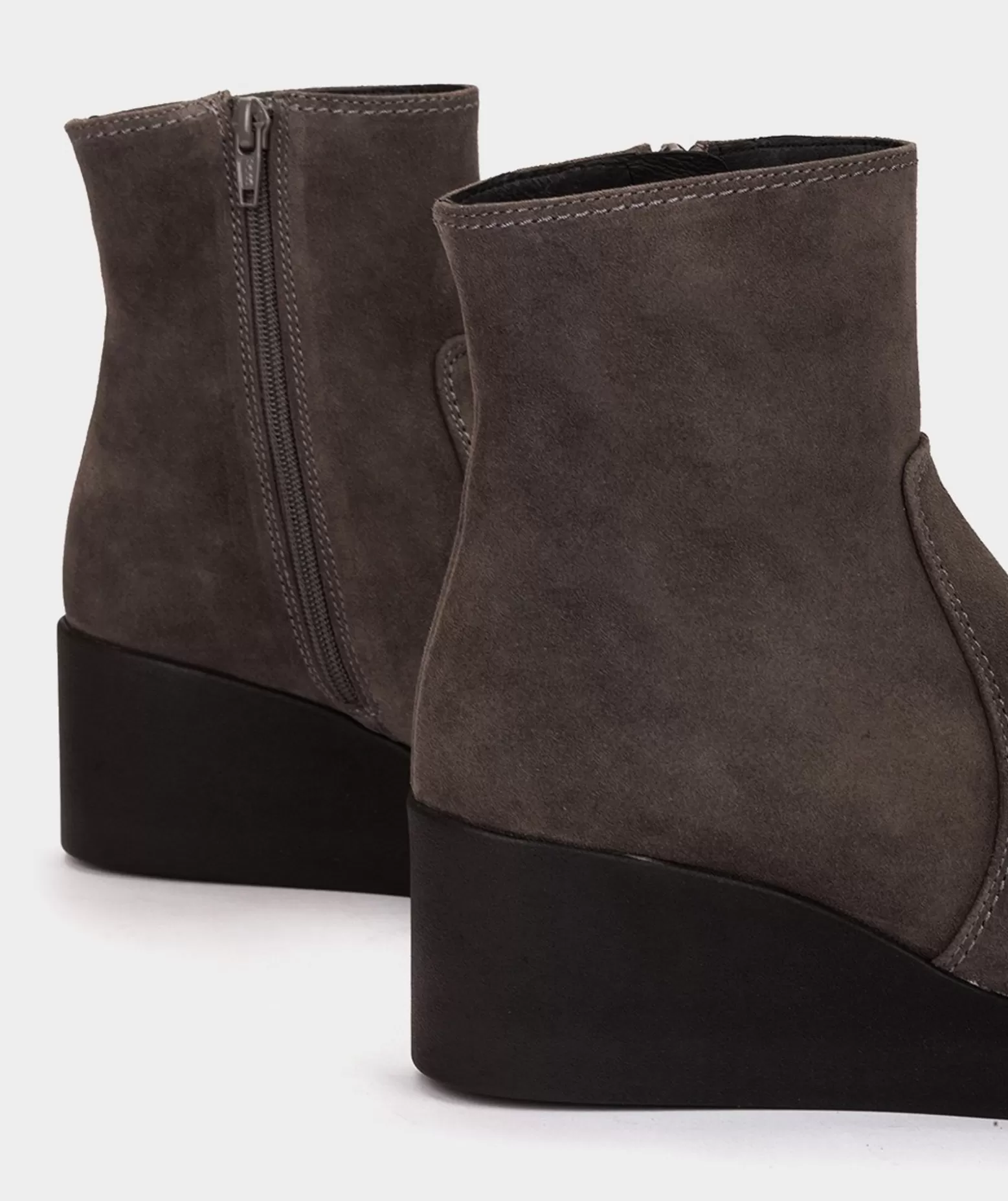 Pedro Miralles Bottines A Semelle Compensee Avec Plateforme En Croute De Cuir Grise