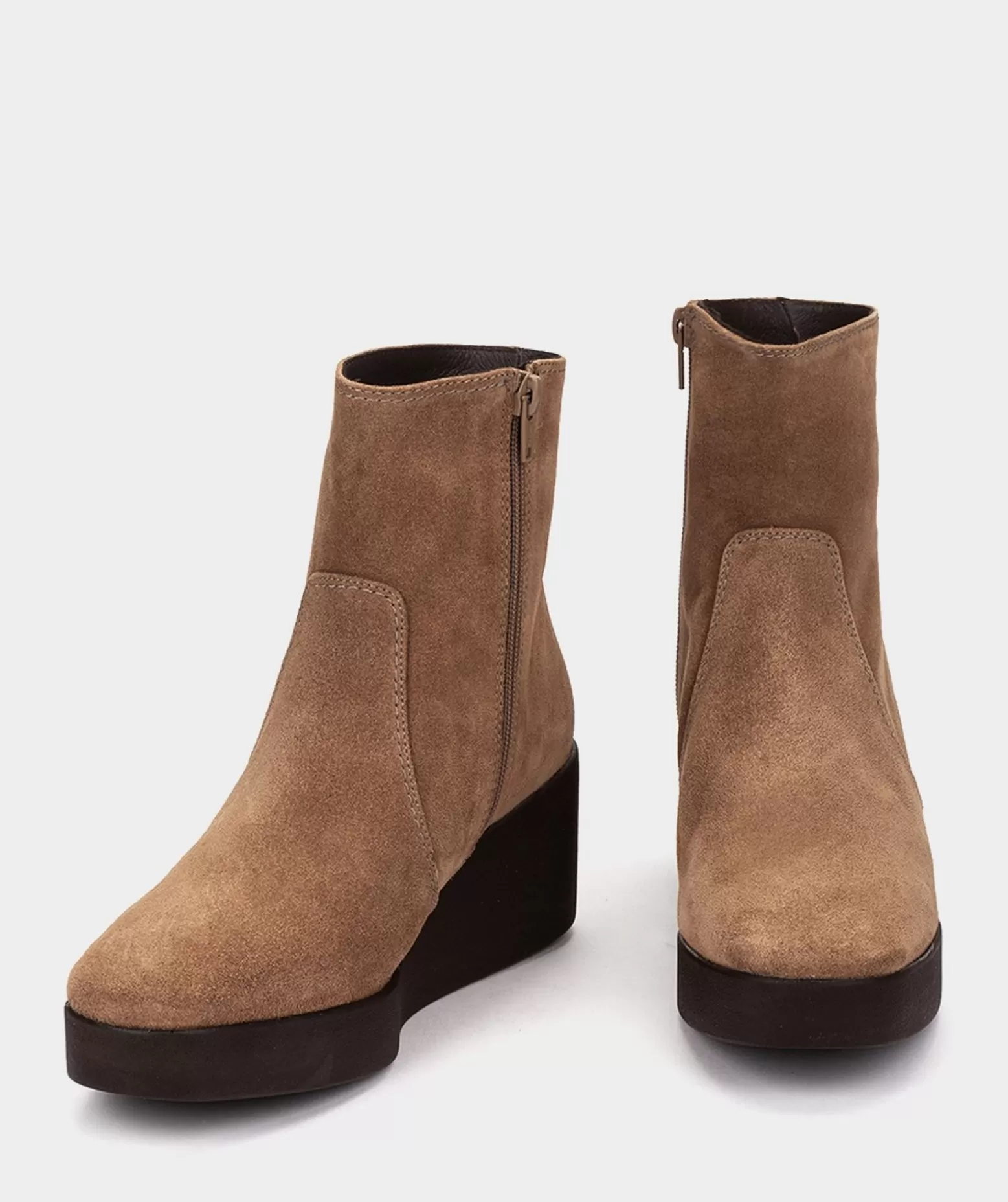 Pedro Miralles Bottines A Semelle Compensee Avec Plateforme En Croute De Cuir Marron