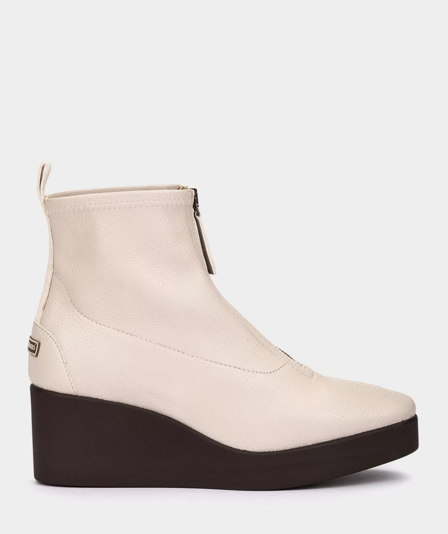 Pedro Miralles Bottines A Semelle Compensee Avec Plateforme En Cuir Vegetalien Elastique Creme