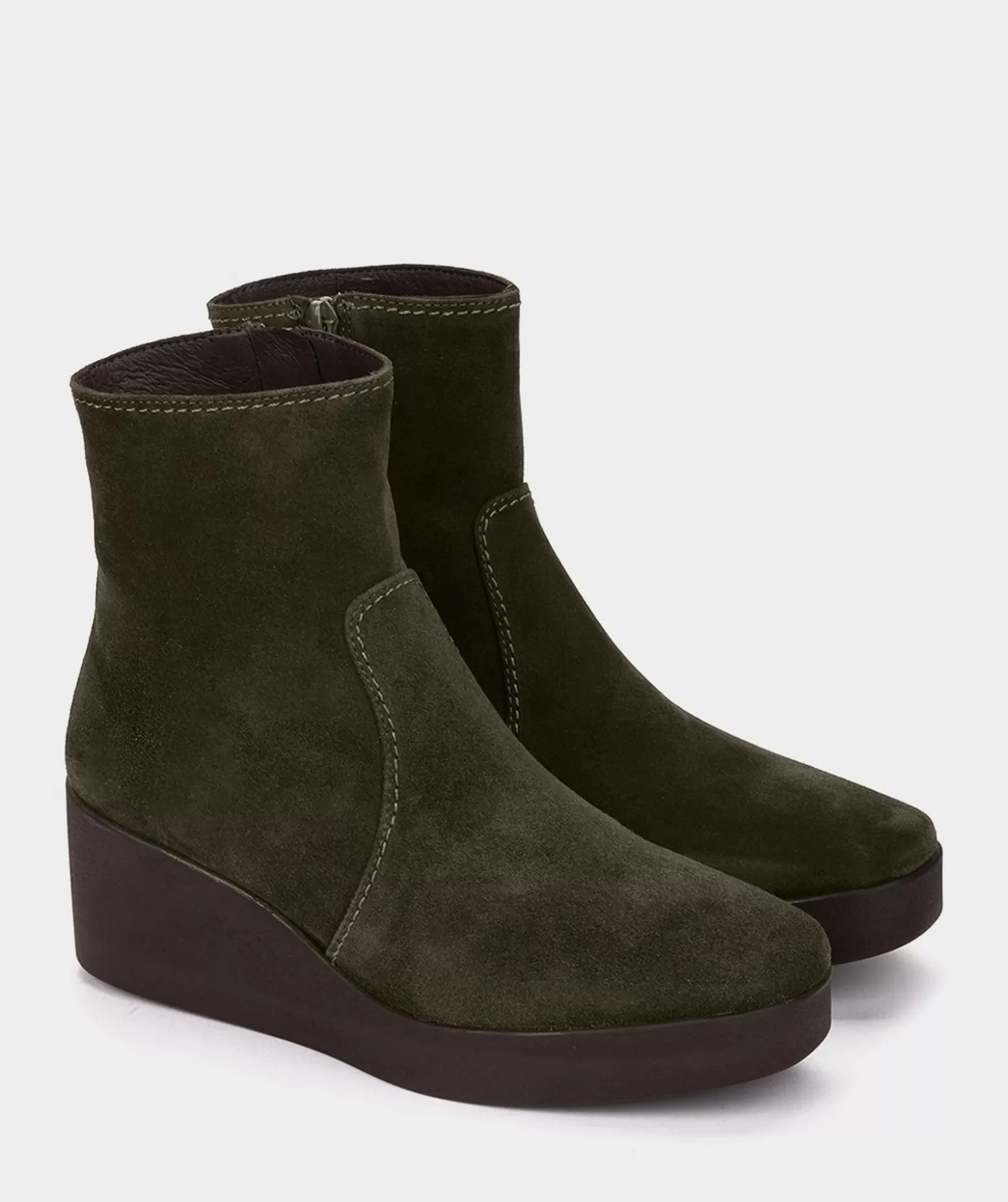 Pedro Miralles Bottines A Semelle Compensee Et Plateforme En Croute De Cuir Verte