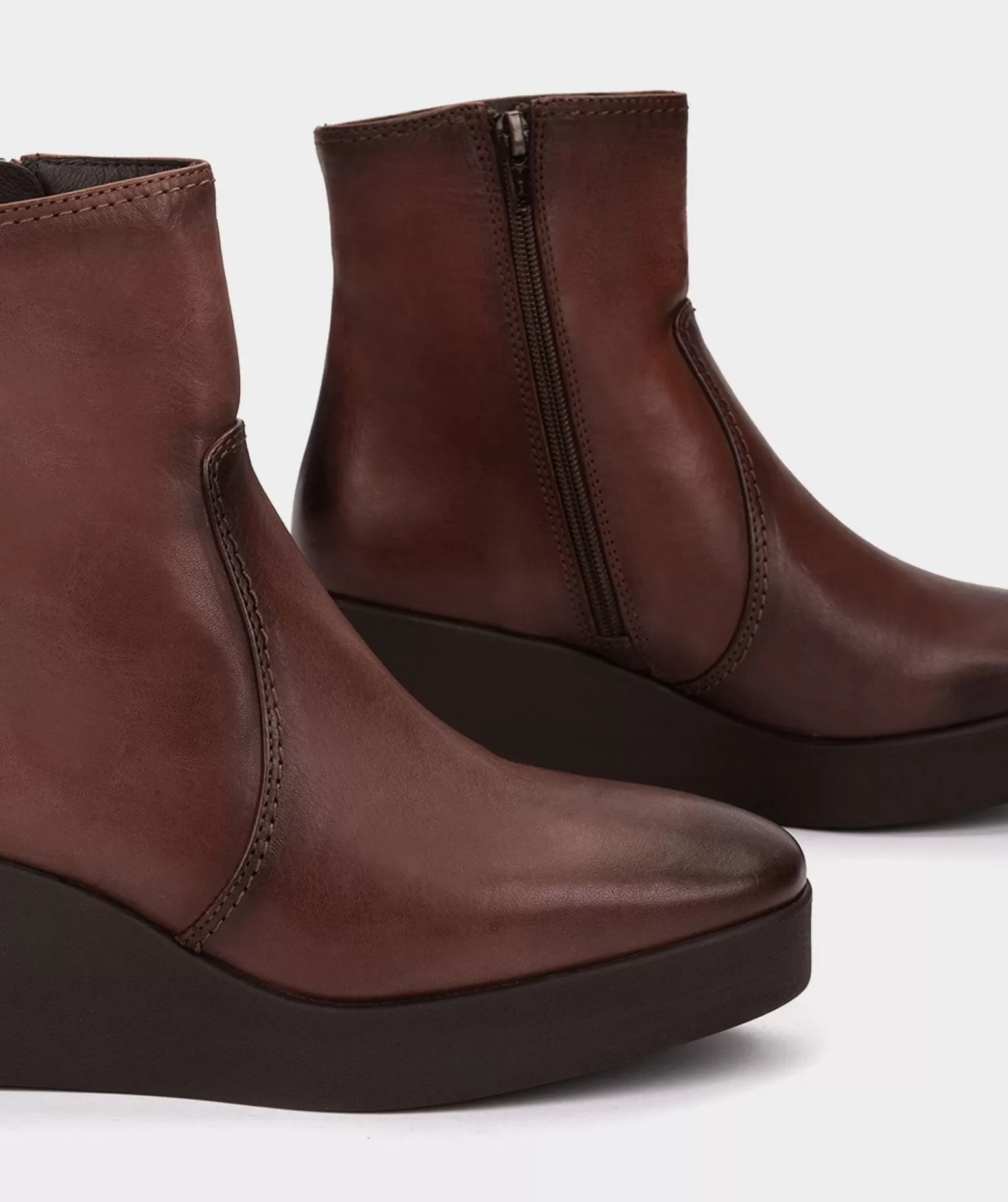 Pedro Miralles Bottines A Semelle Compensee Et Plateforme En Cuir Marron