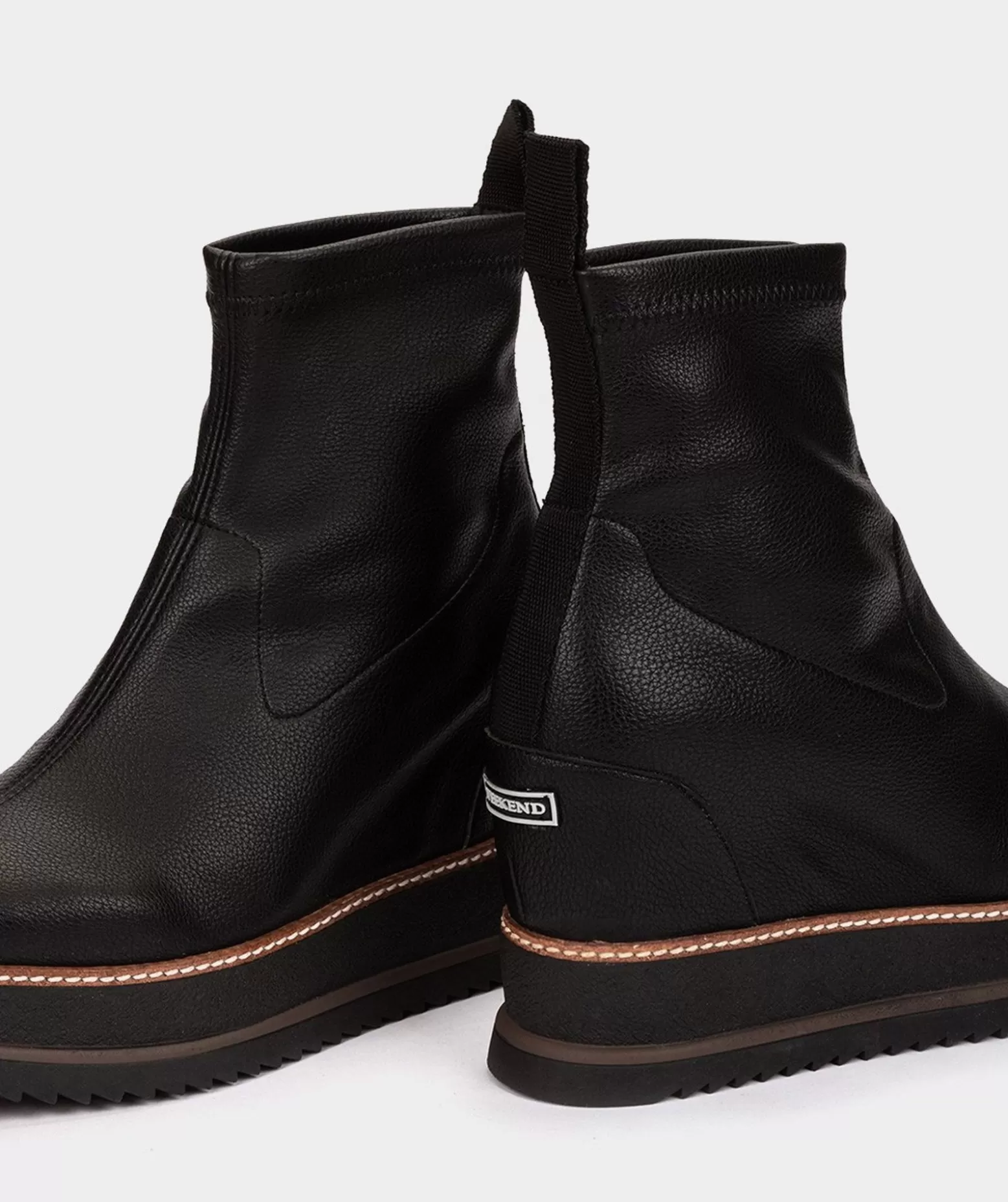 Pedro Miralles Bottines A Semelle Compensee Et Plateforme En Cuir Vegetalien Elastique Noir