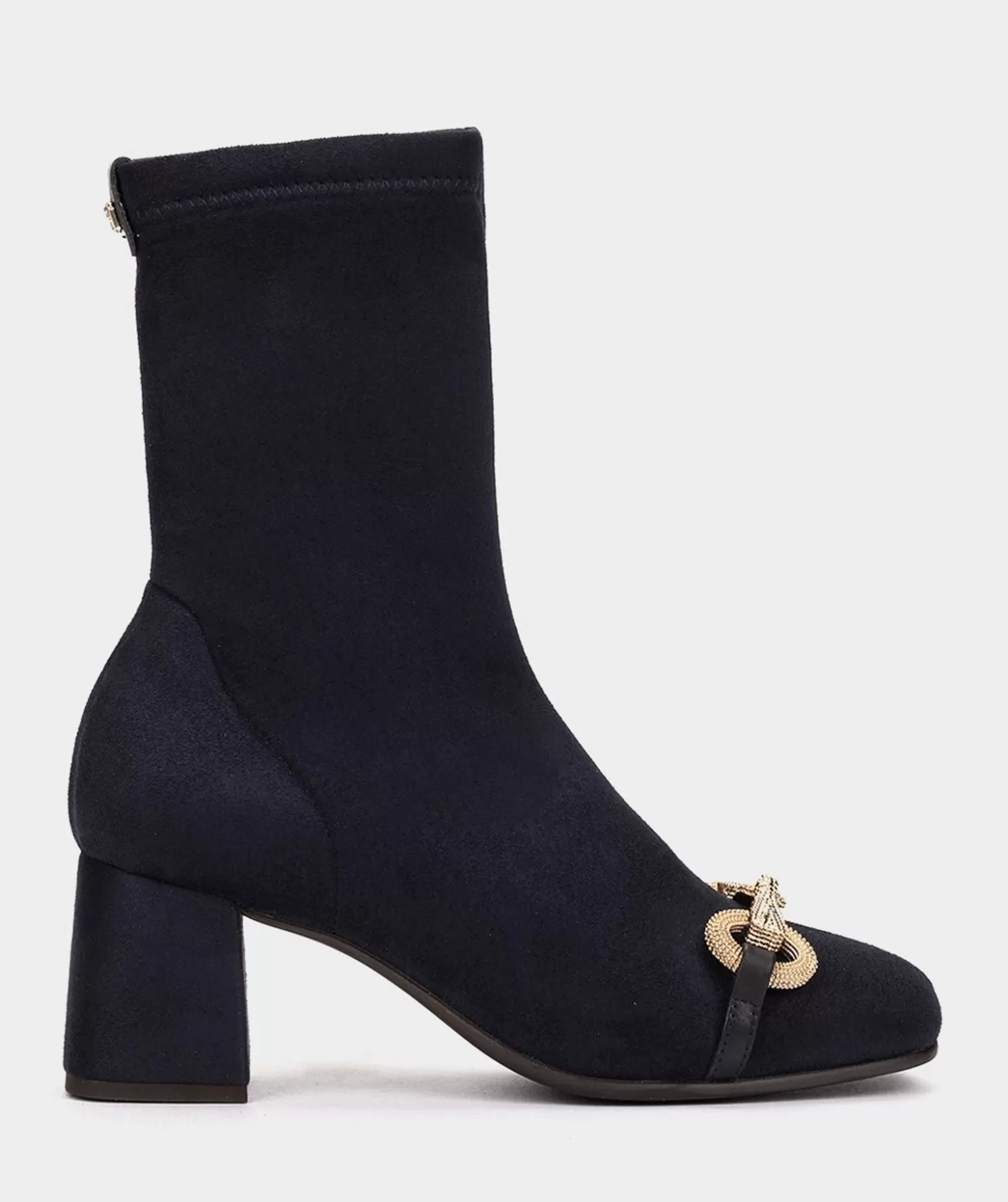 Pedro Miralles Bottines A Talon En Tissu Elastique Effet Daim De Couleur Bleu Marine