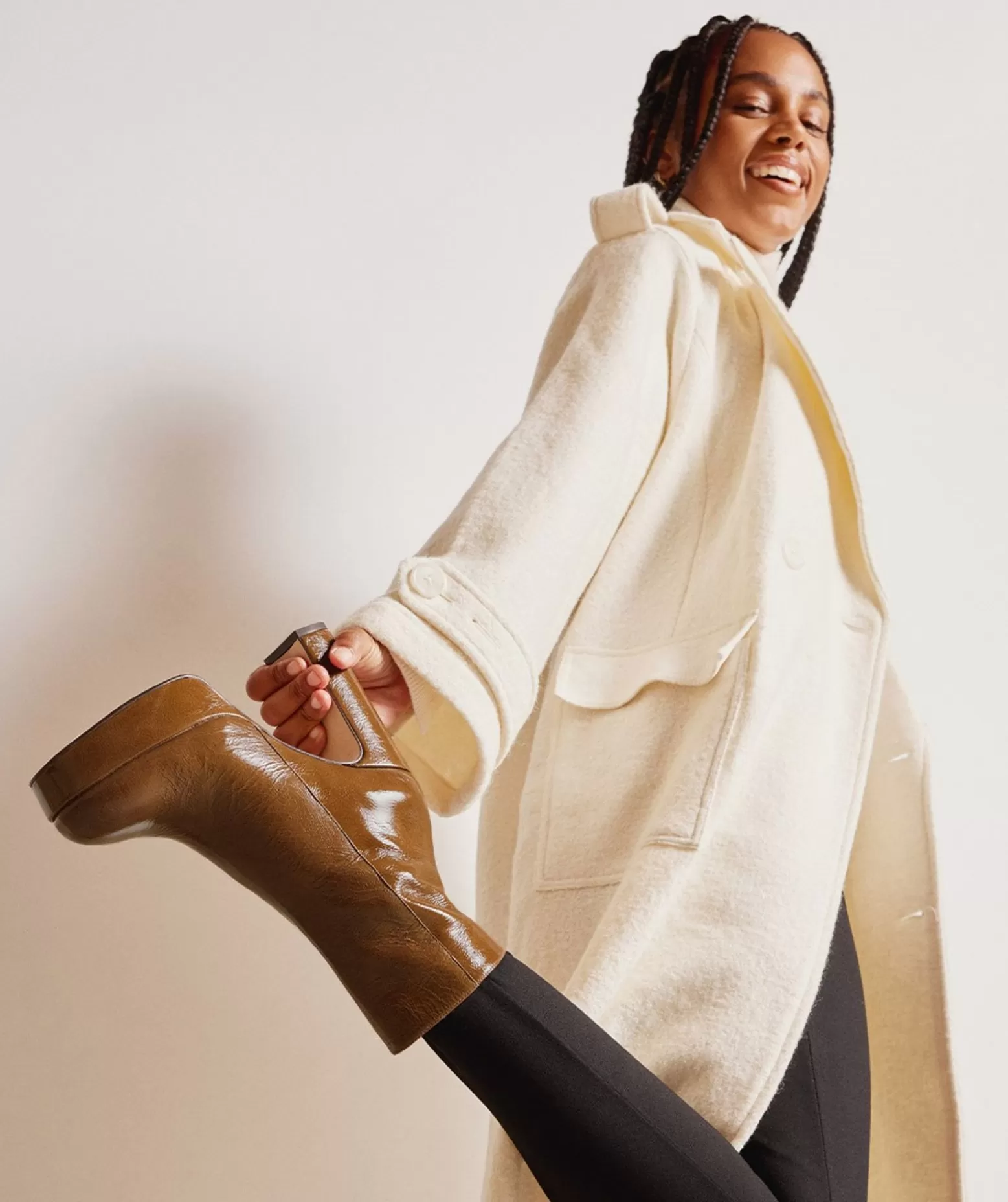 Pedro Miralles Bottines A Talons Avec Plateforme En Cuir Verni Marron