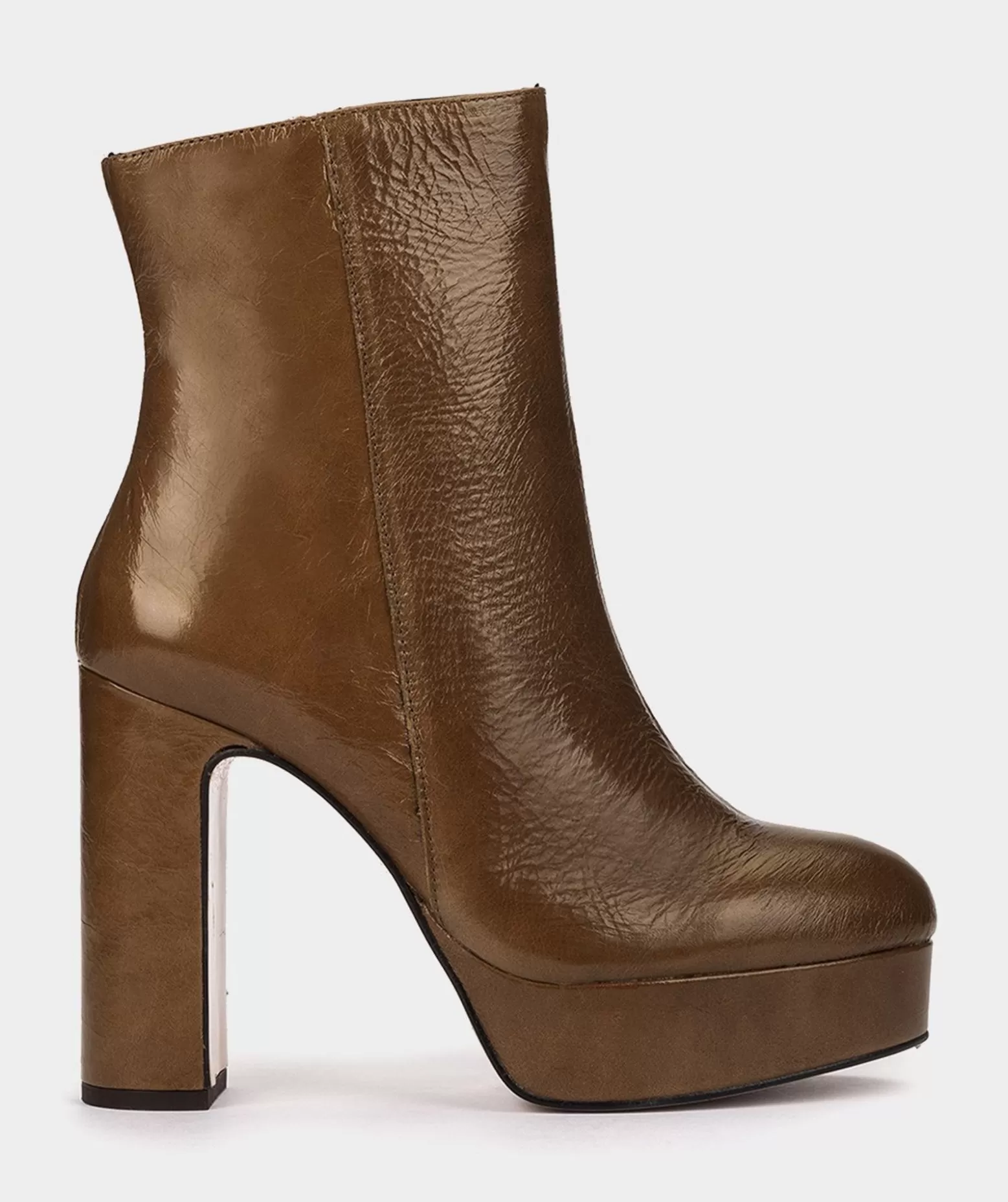 Pedro Miralles Bottines A Talons Avec Plateforme En Cuir Verni Marron