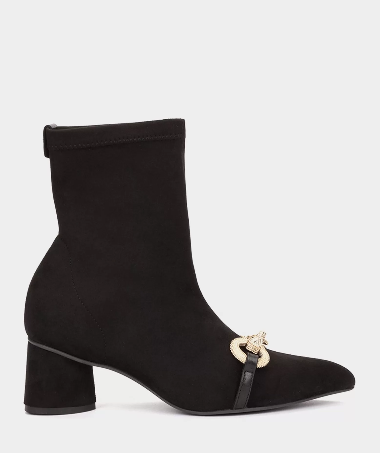 Pedro Miralles Bottines A Talons En Tissu Extensible Noir A Effet Daim