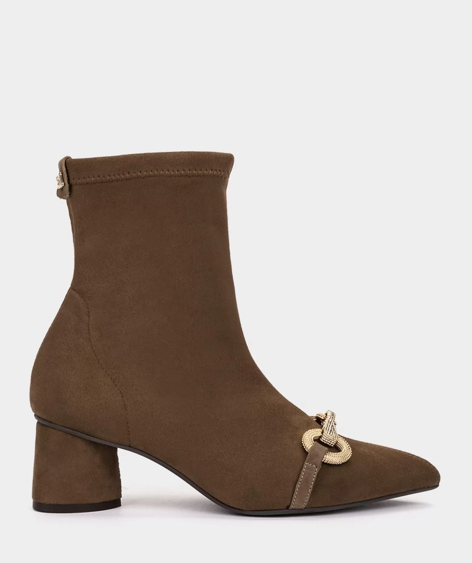 Pedro Miralles Bottines A Talons En Tissu Stretch Effet Daim De Couleur Marron