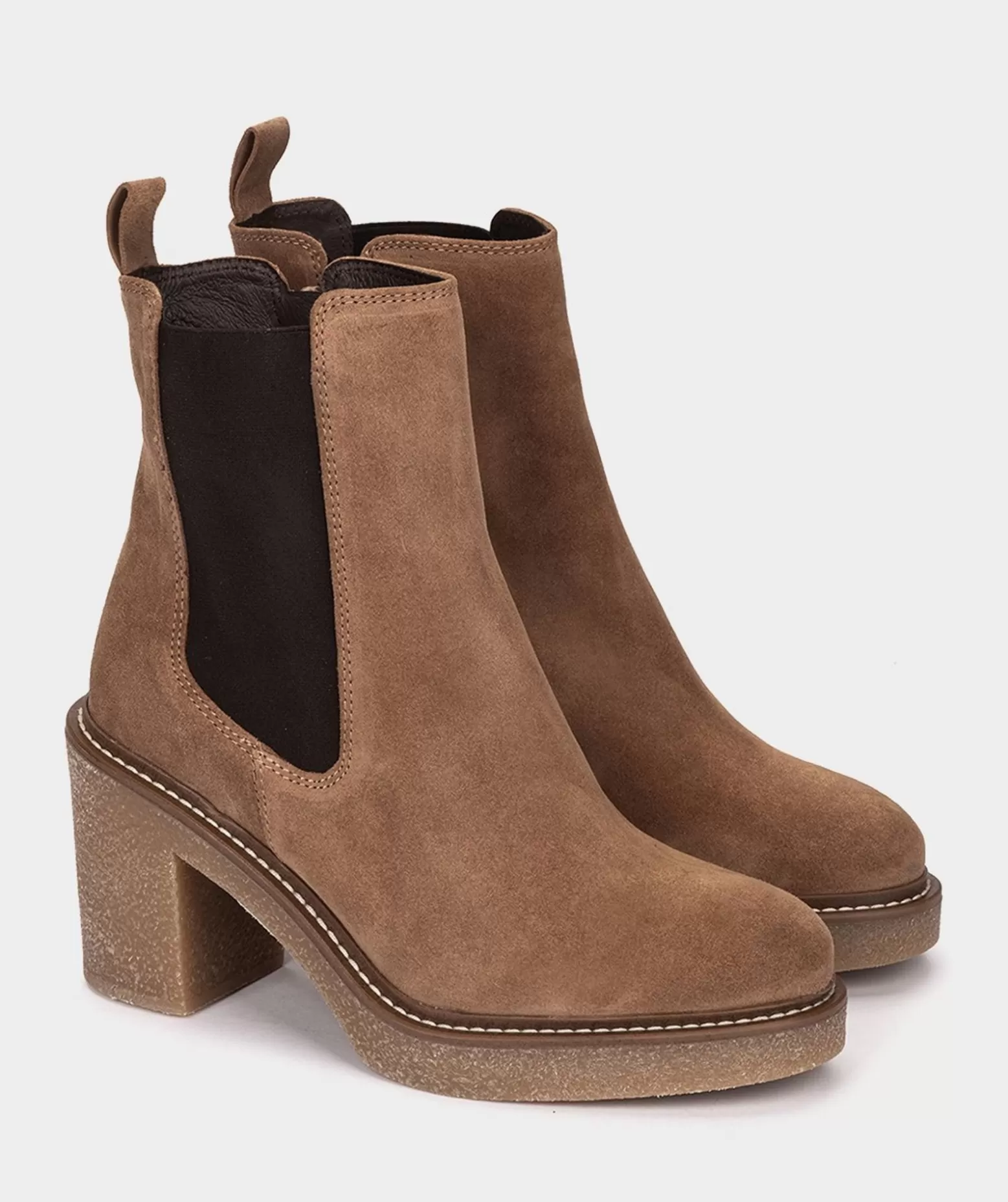 Pedro Miralles Bottines En Cuir Marron Avec Panneaux Elastiques Sur Les Cotes