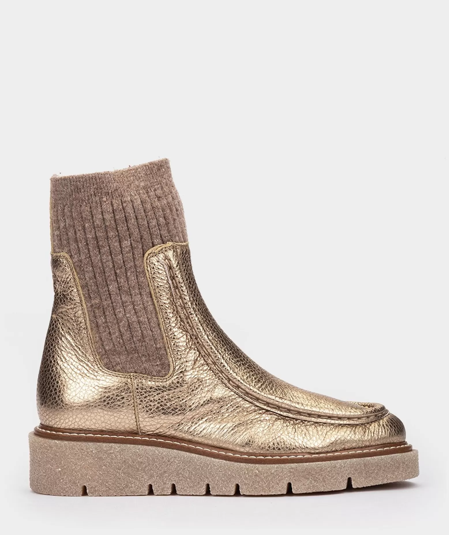 Pedro Miralles Bottines En Cuir Metallise De Couleur Or