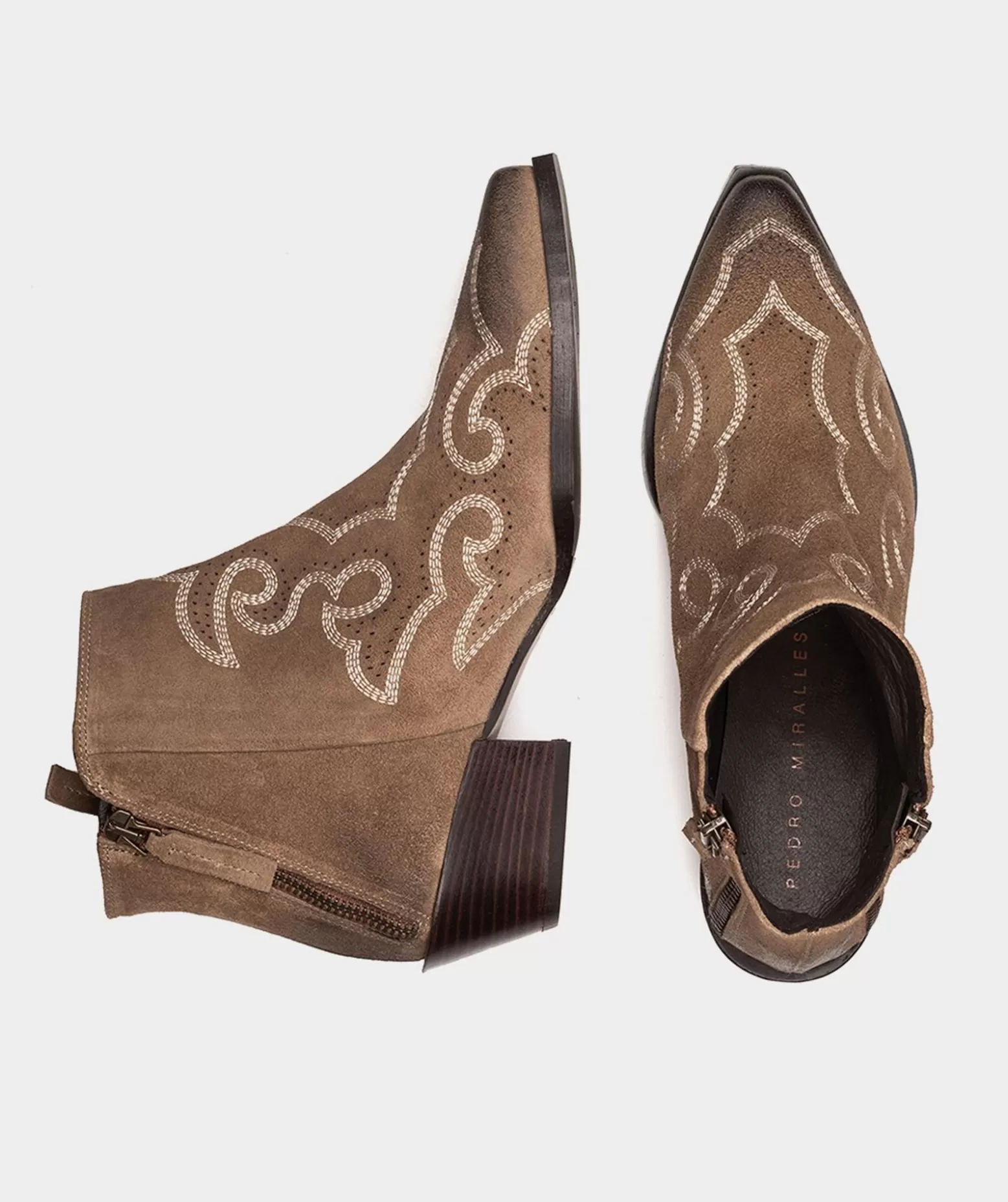 Pedro Miralles Bottines En Cuir Suede A Effet Huile De Couleur Camel