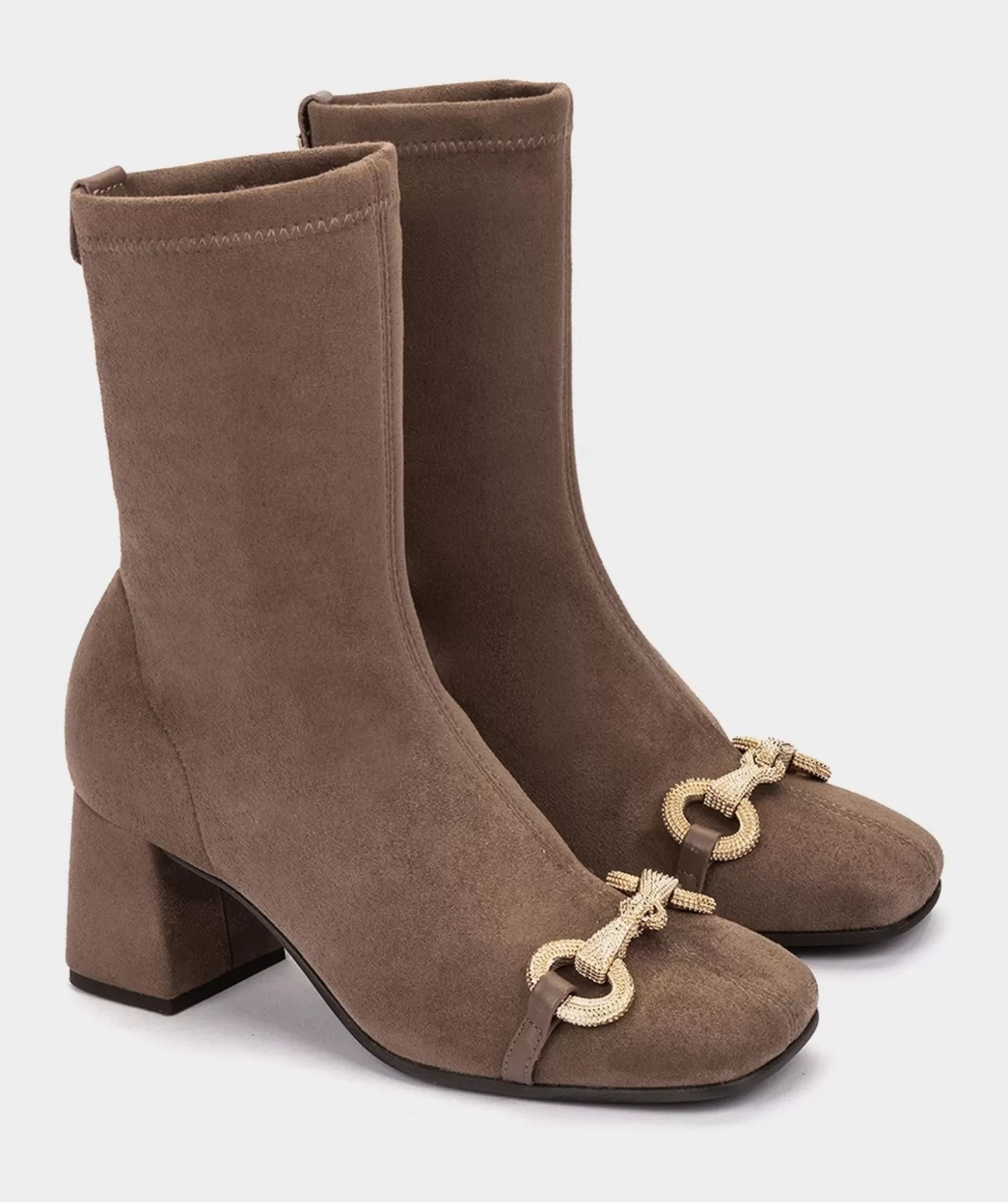 Pedro Miralles Bottines En Tissu Elastique Effet Daim De Couleur Taupe