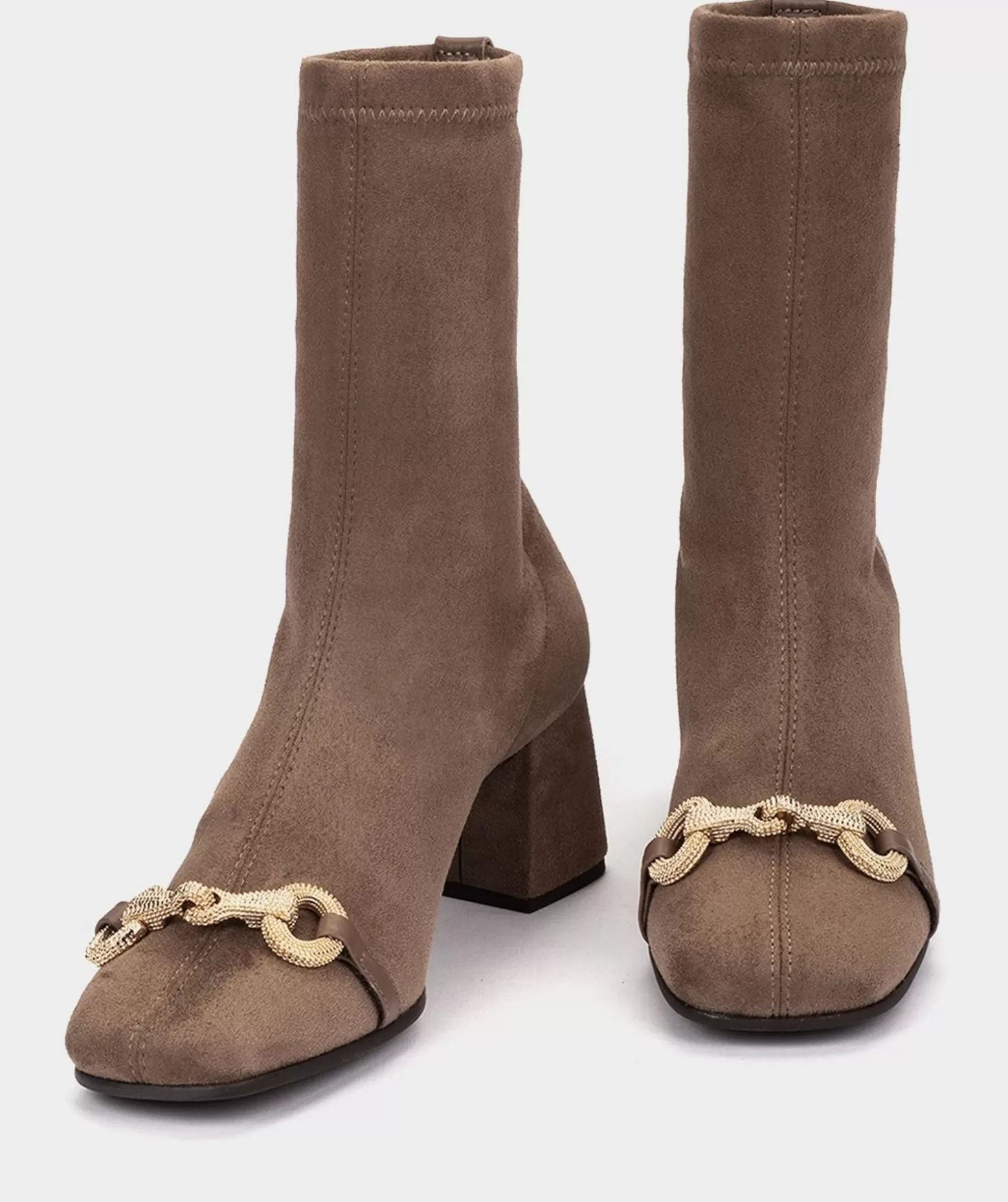 Pedro Miralles Bottines En Tissu Elastique Effet Daim De Couleur Taupe