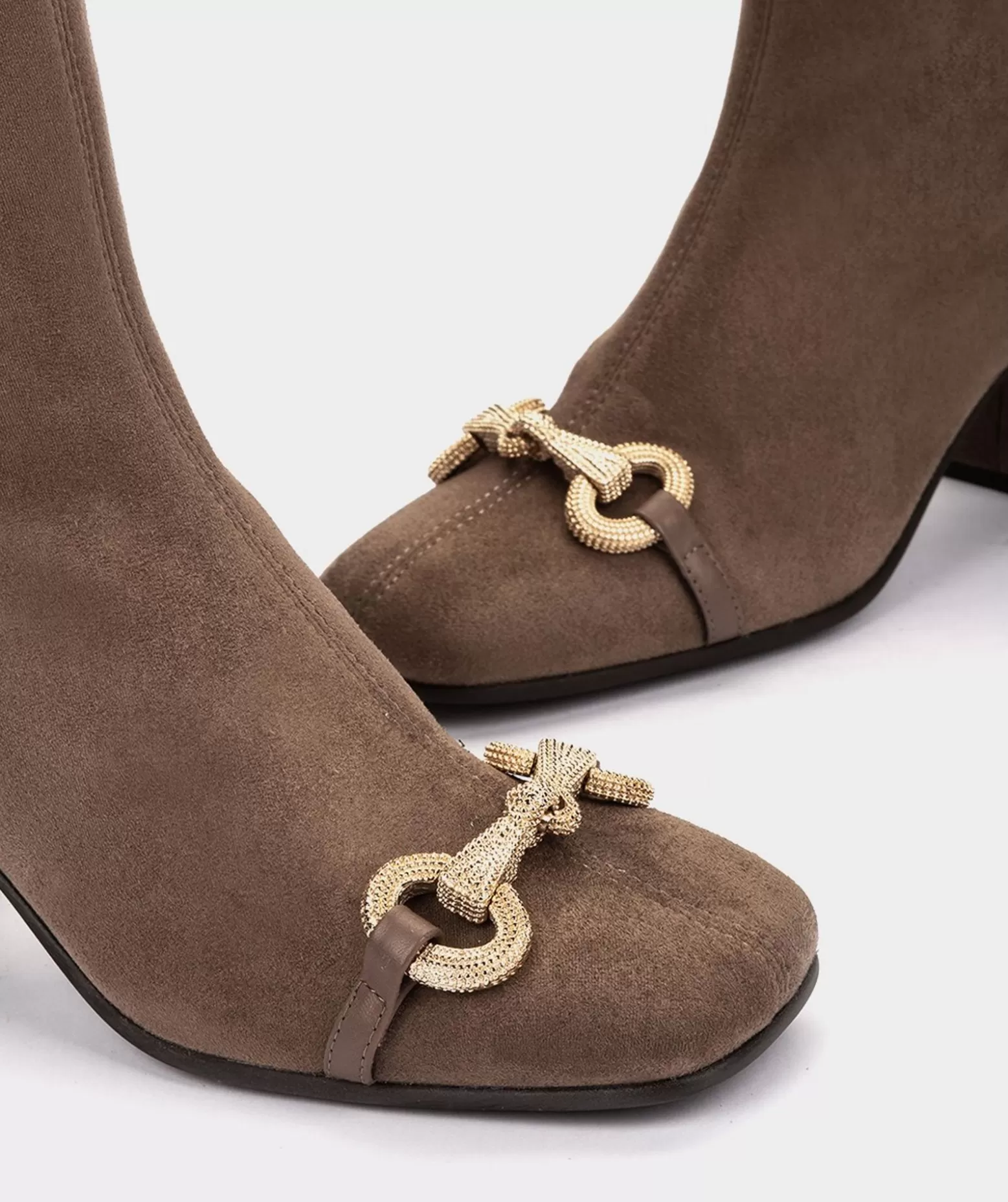 Pedro Miralles Bottines En Tissu Elastique Effet Daim De Couleur Taupe