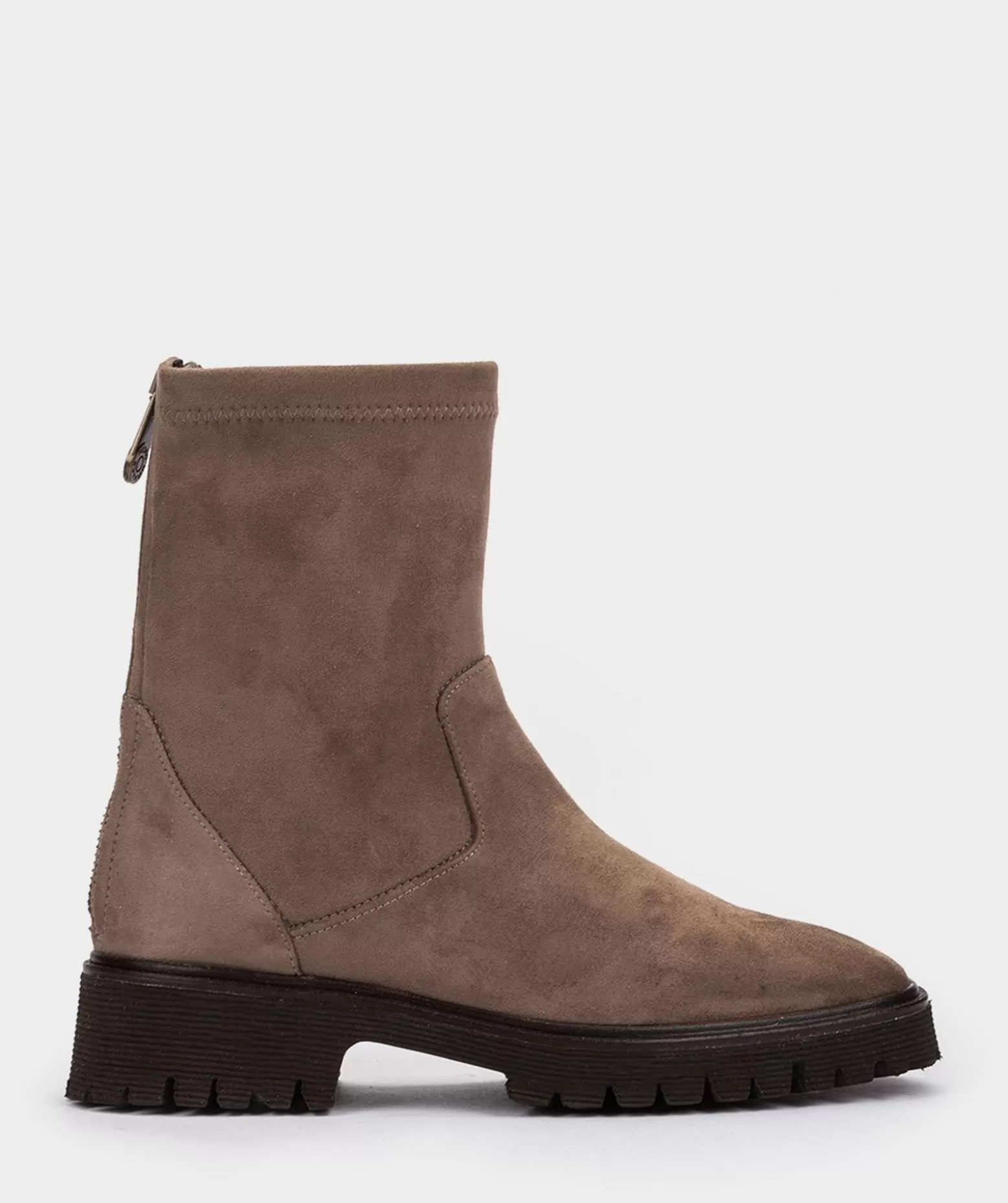 Pedro Miralles Bottines En Tissu Extensible Taupe Avec Fermeture A Glissiere A L'Arriere