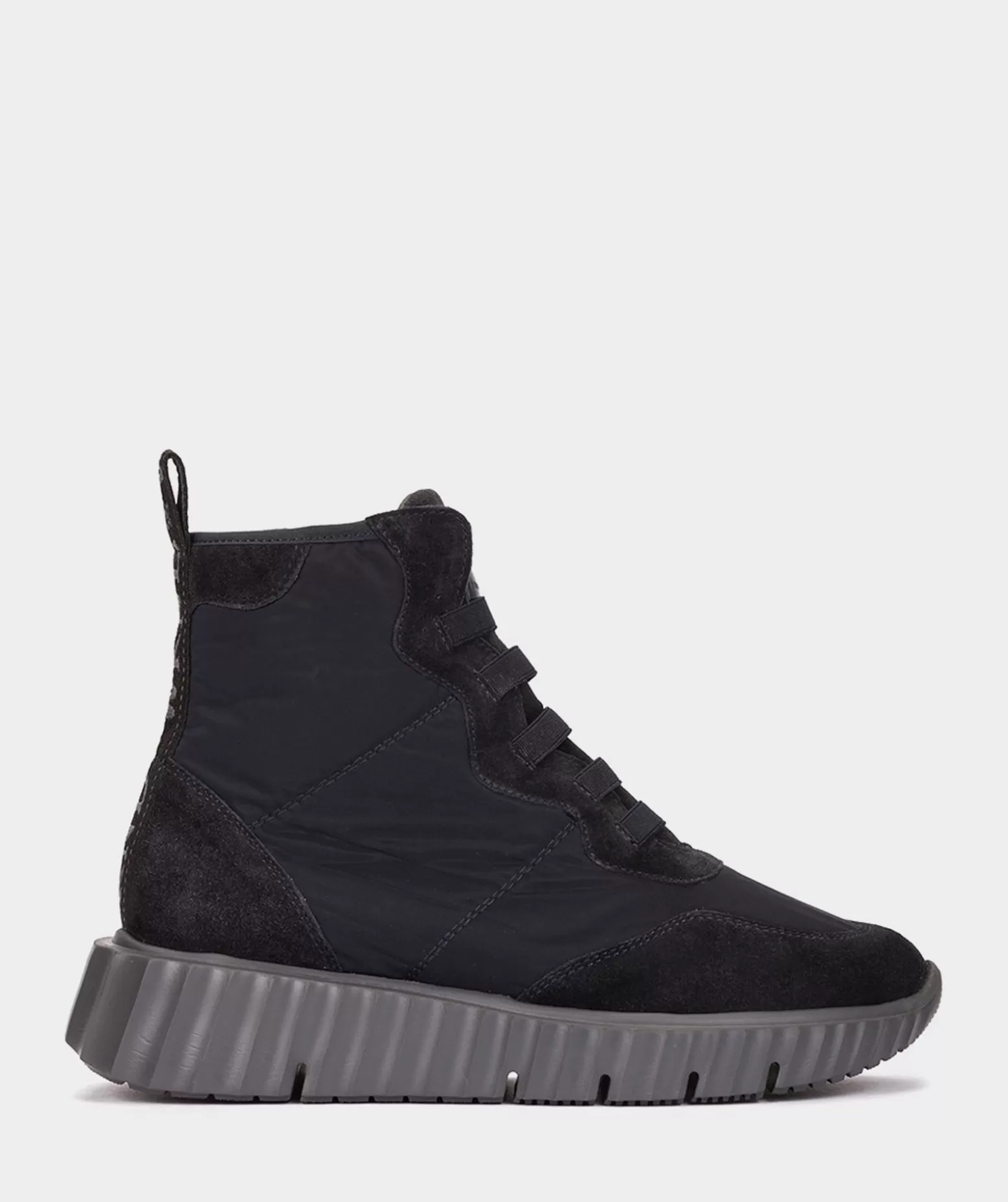 Pedro Miralles Bottines Sportives En Croute De Cuir Et Tissu De Couleur Bleu Marine