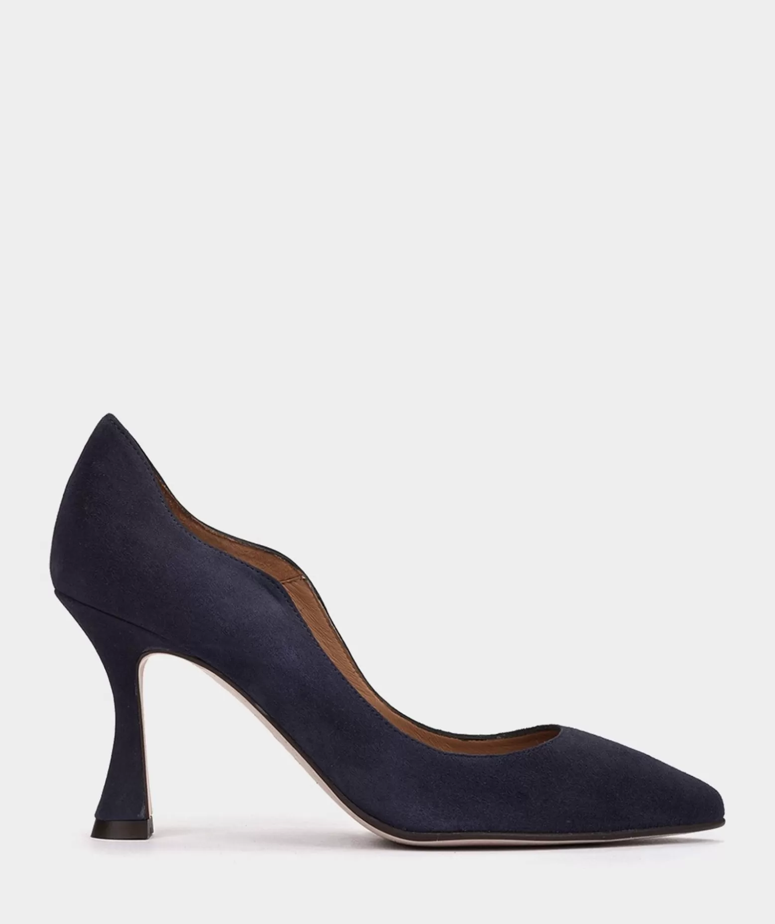 Pedro Miralles Chaussures A Talons Avec Un Bout Pointu Fin, En Daim Bleu Marine.