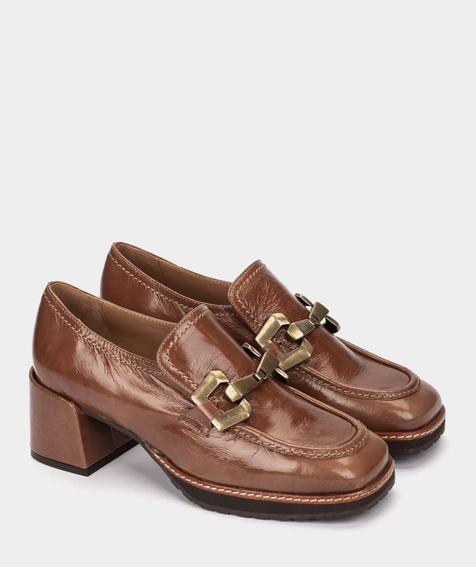 Pedro Miralles Chaussures A Talons En Cuir Verni De Couleur Cuir