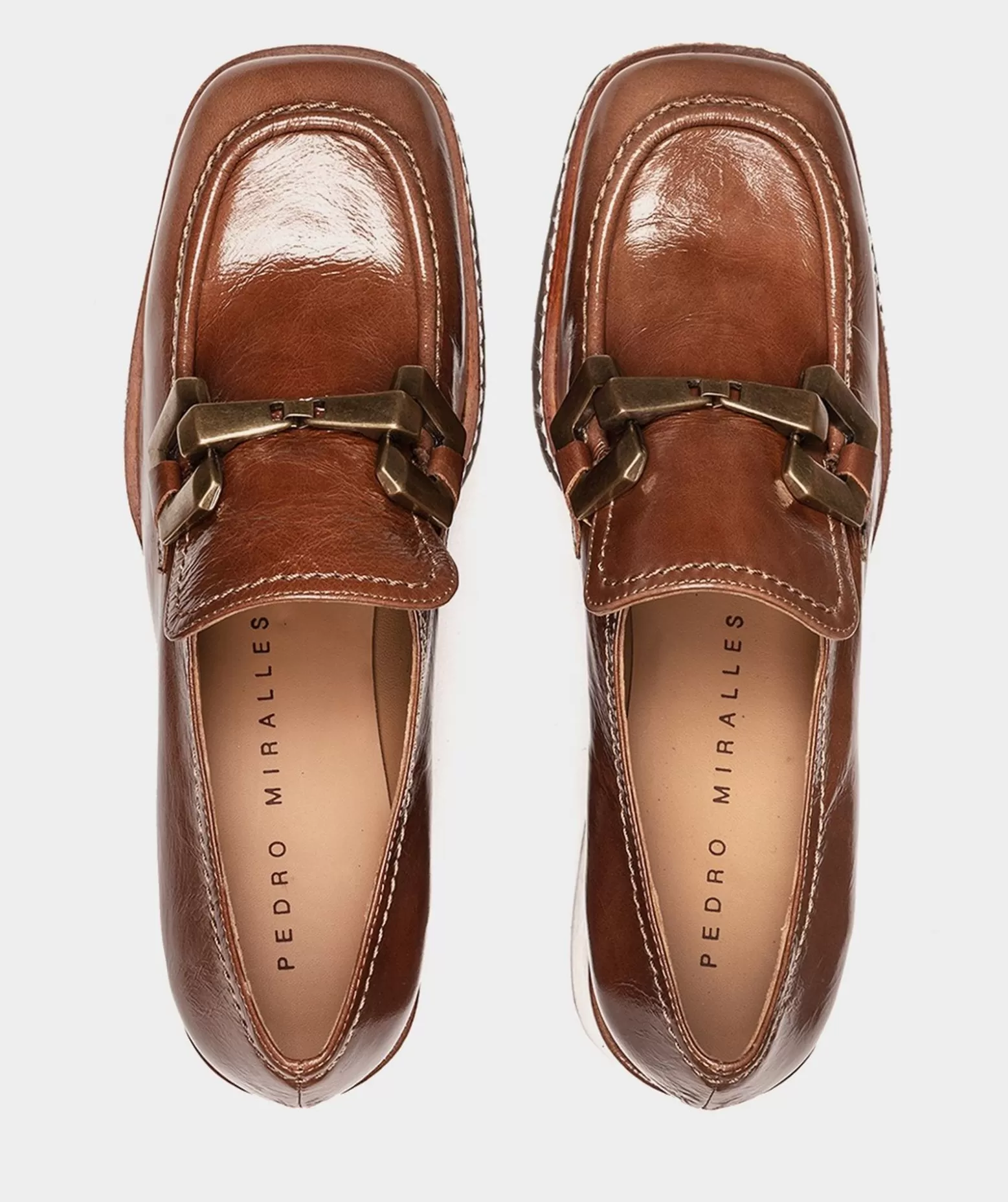 Pedro Miralles Chaussures A Talons En Cuir Verni De Couleur Cuir