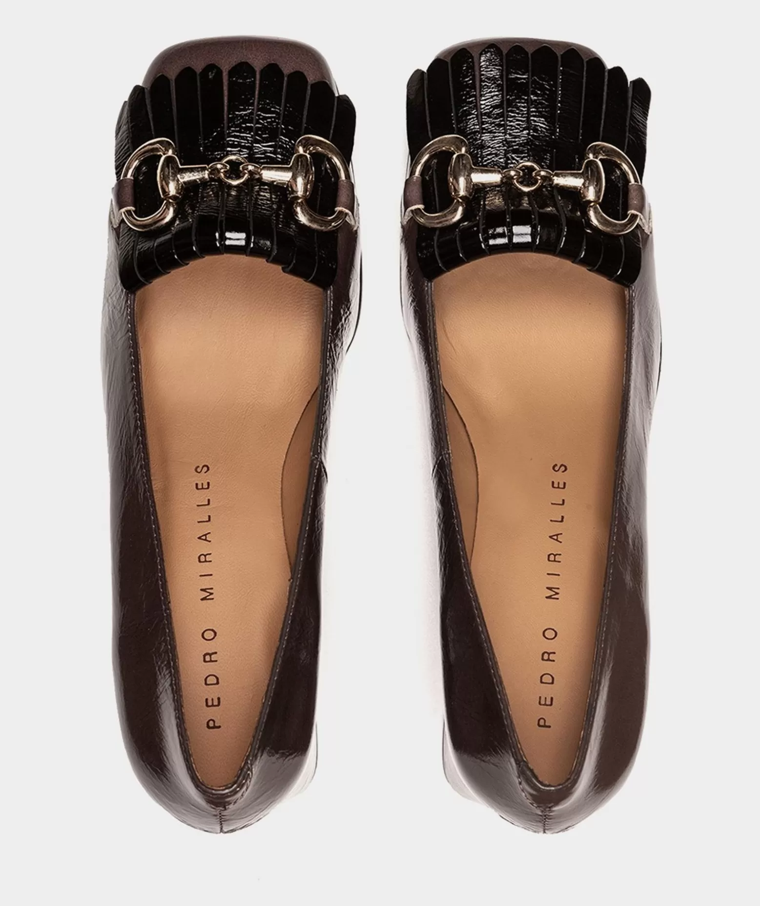 Pedro Miralles Chaussures A Talons En Cuir Verni Marron