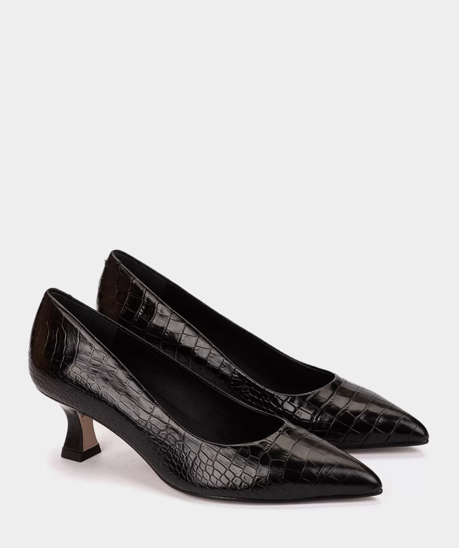 Pedro Miralles Chaussures A Talons Hauts A Bout Pointu En Cuir Noir Embosse