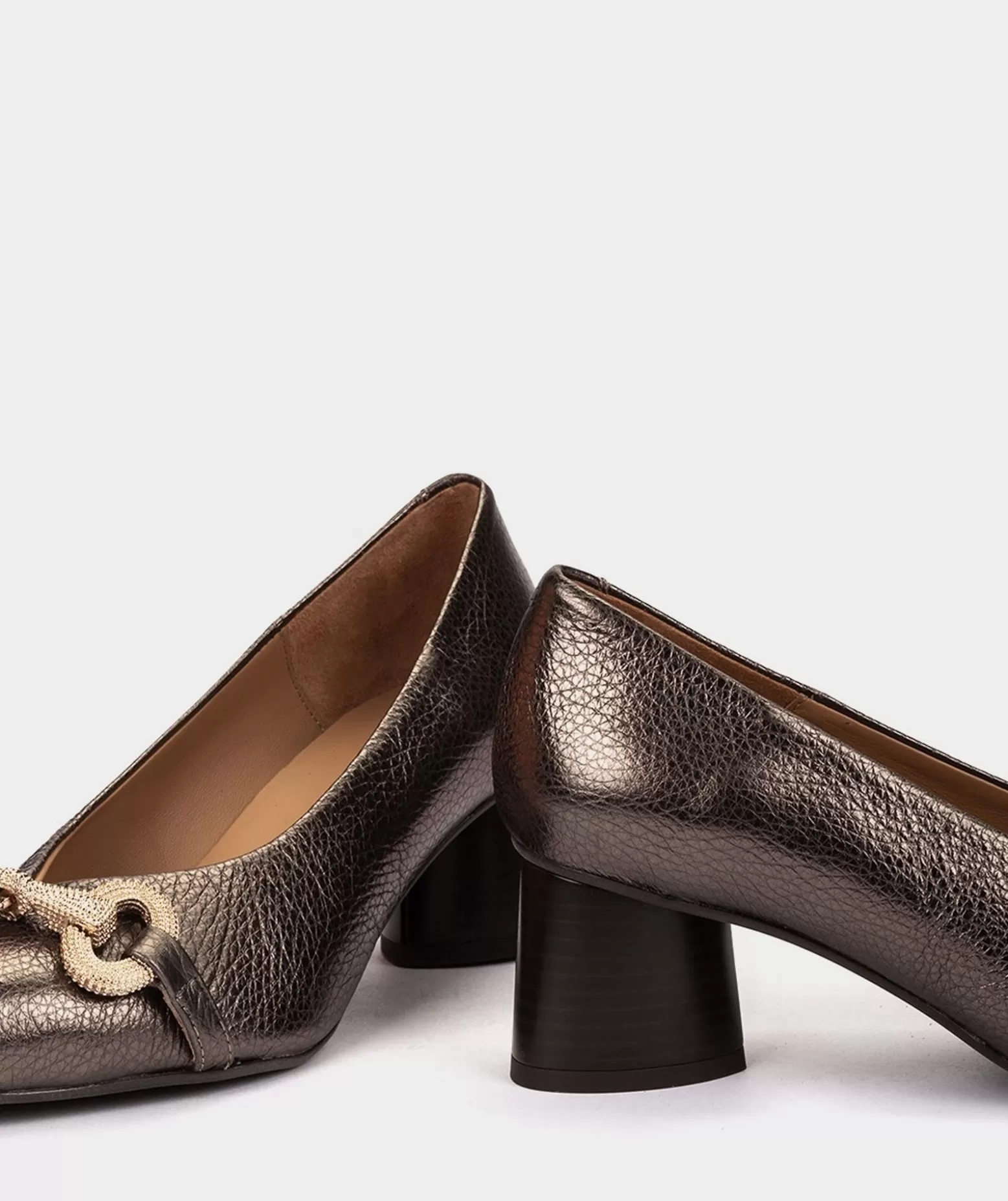 Pedro Miralles Escarpins A Bouts Pointus En Cuir Metallise De Couleur Bronze