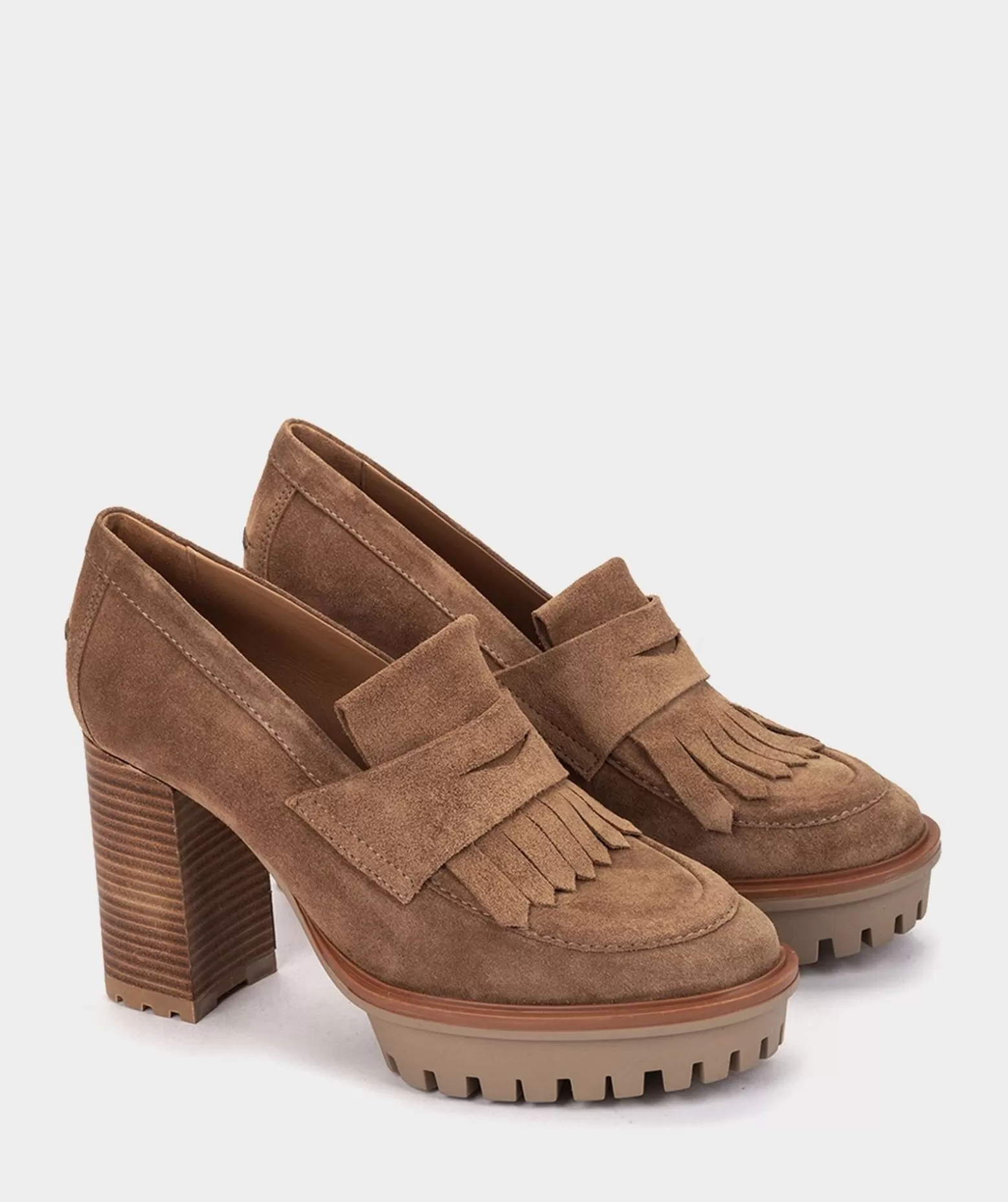 Pedro Miralles Mocassins A Talon En Croute De Cuir De Couleur Marron