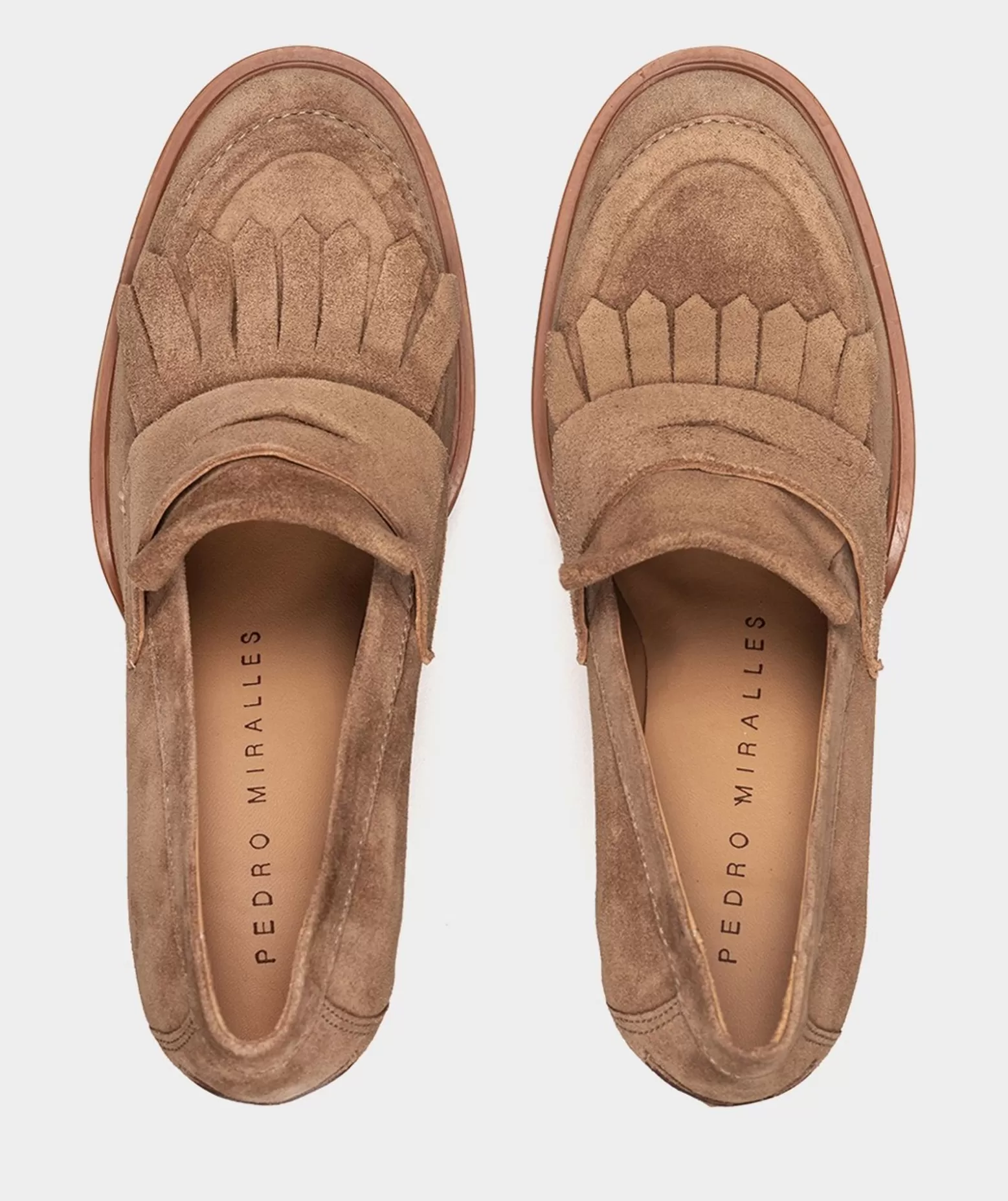 Pedro Miralles Mocassins A Talon En Croute De Cuir De Couleur Marron