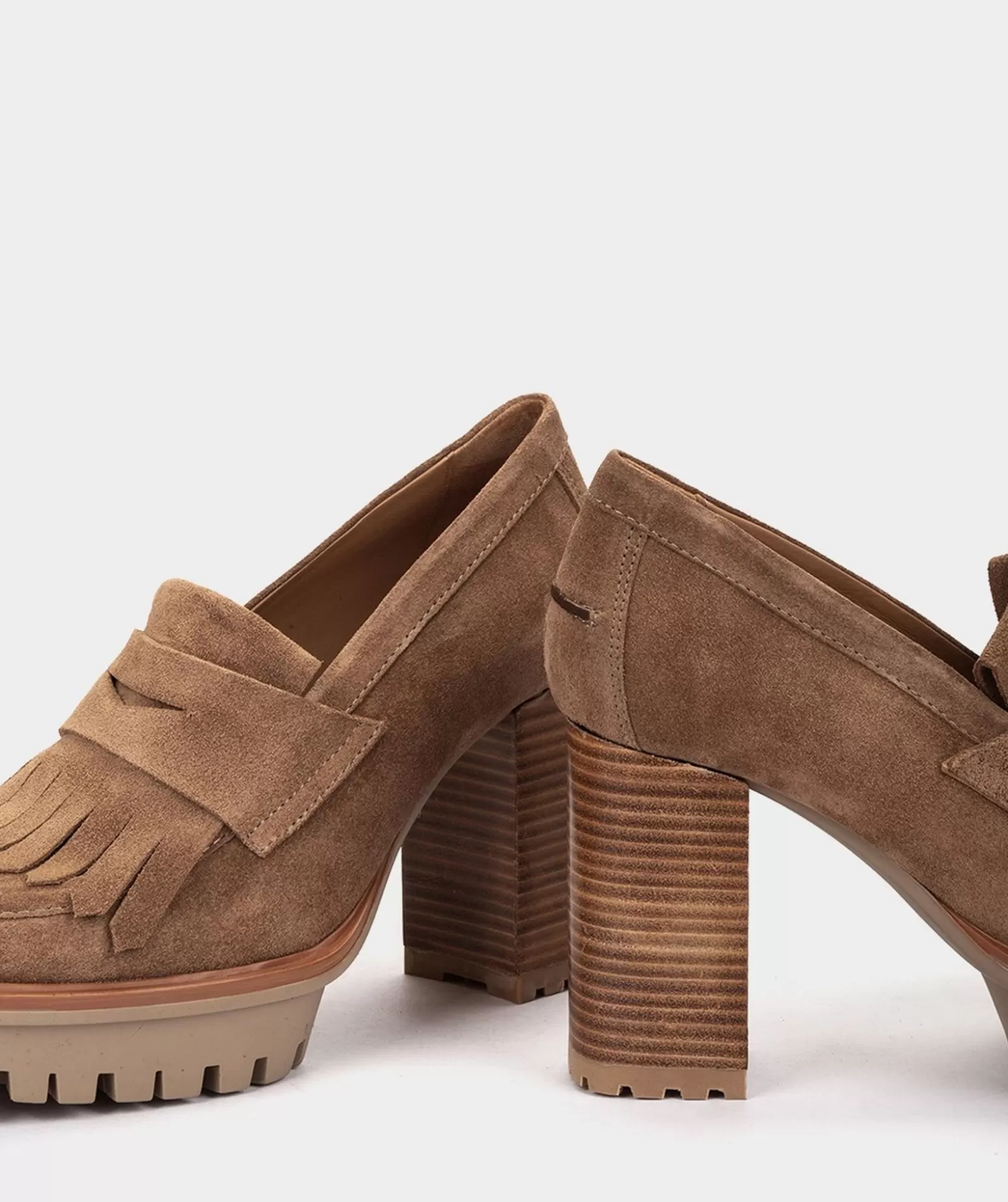 Pedro Miralles Mocassins A Talon En Croute De Cuir De Couleur Marron