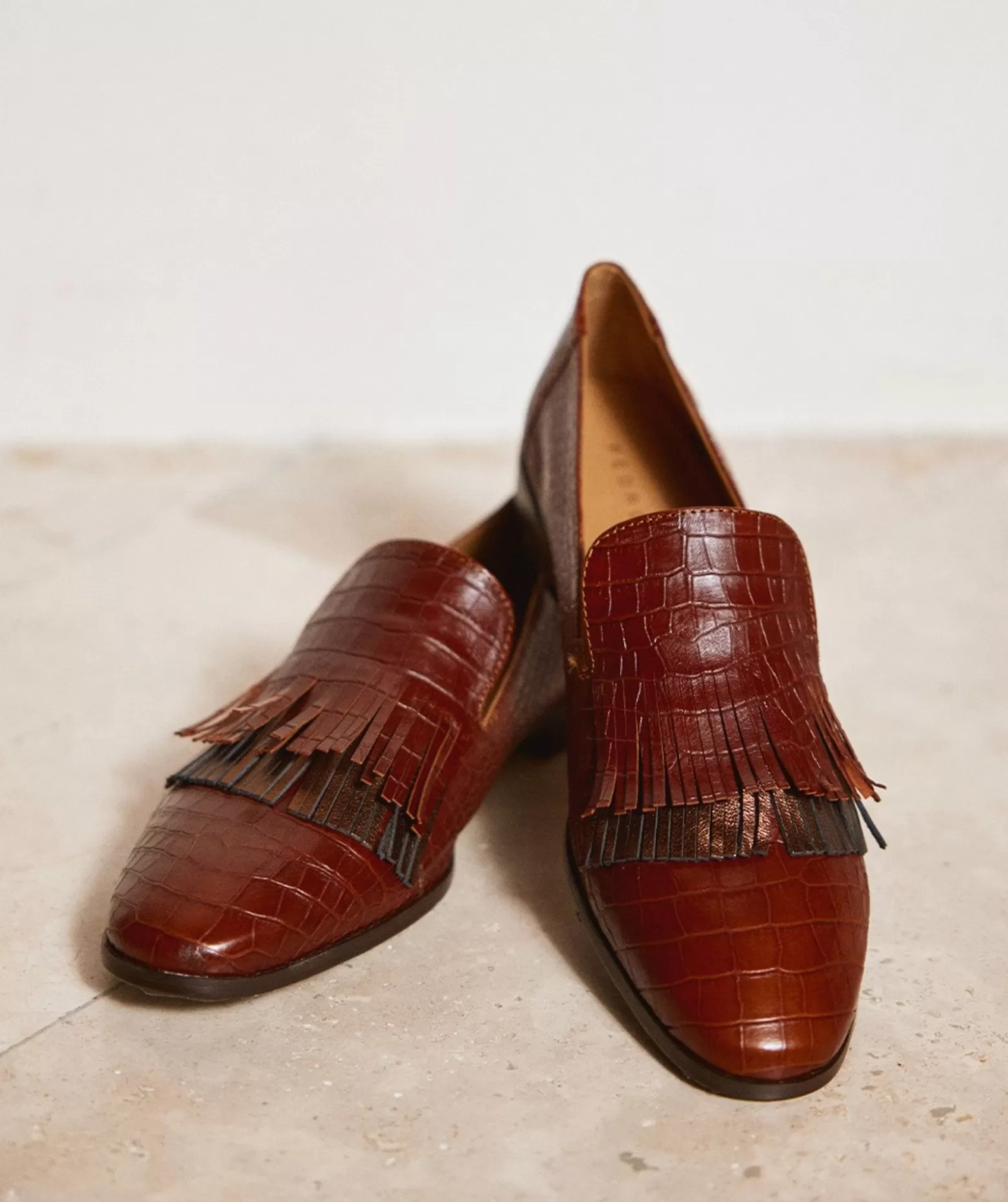 Pedro Miralles Mocassins En Cuir A Imprime Animalier De Couleur Marron
