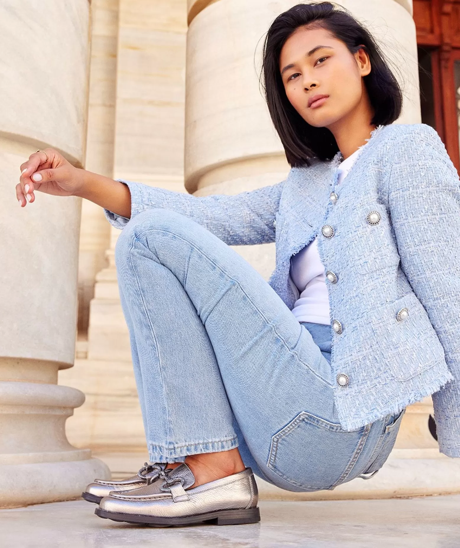 Pedro Miralles Mocassins En Cuir Metallise De Couleur Doree