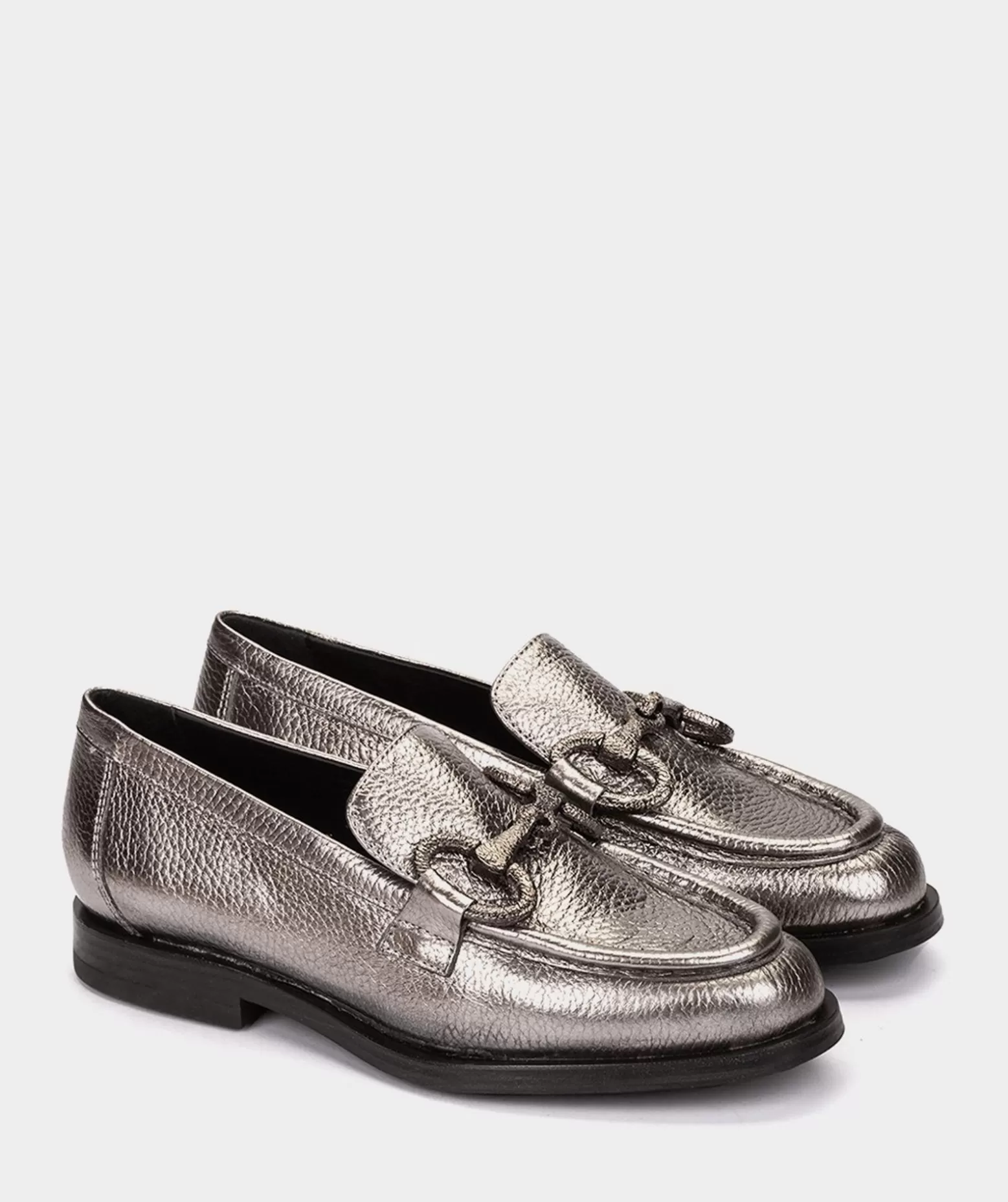 Pedro Miralles Mocassins En Cuir Metallise De Couleur Doree