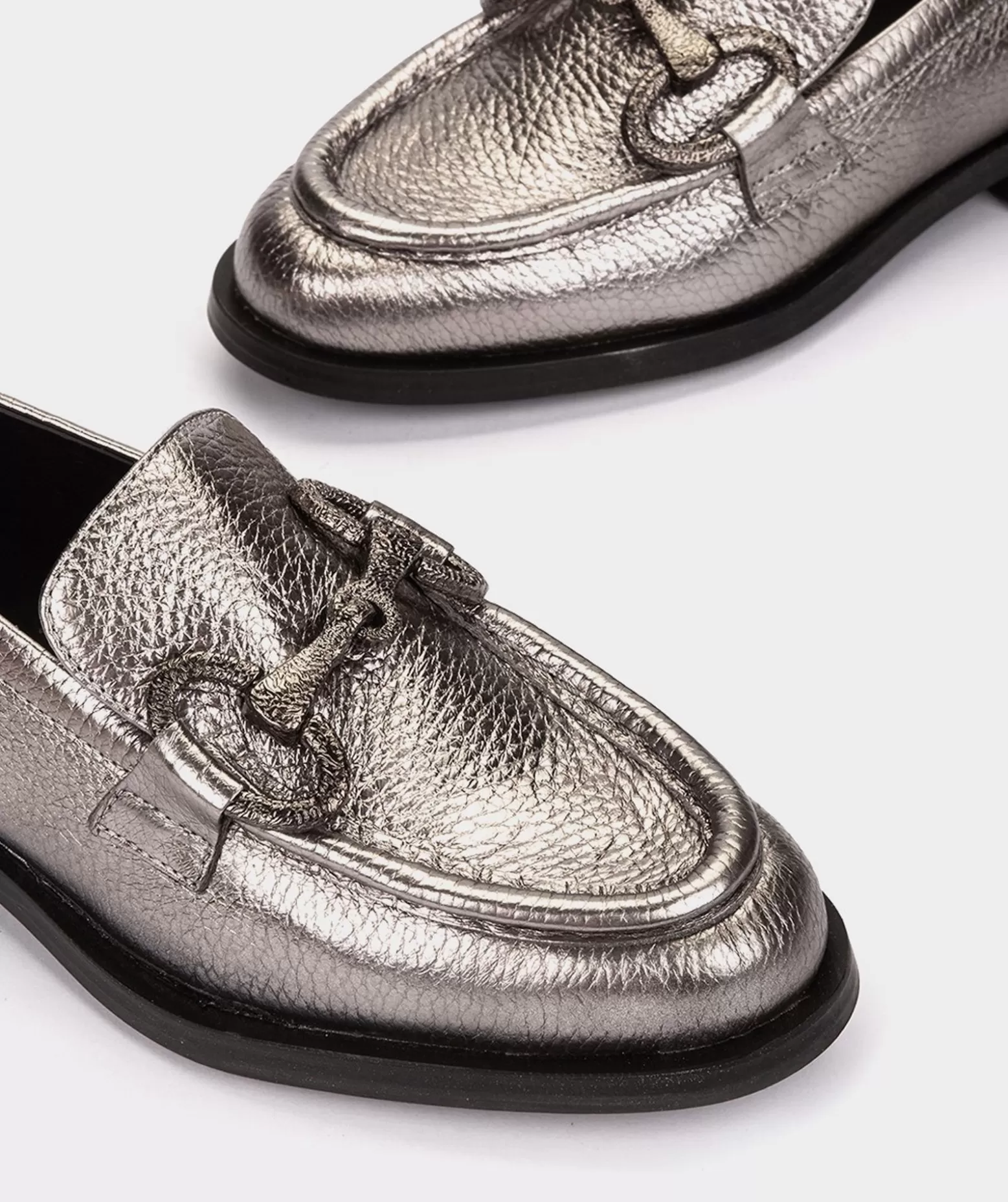 Pedro Miralles Mocassins En Cuir Metallise De Couleur Doree