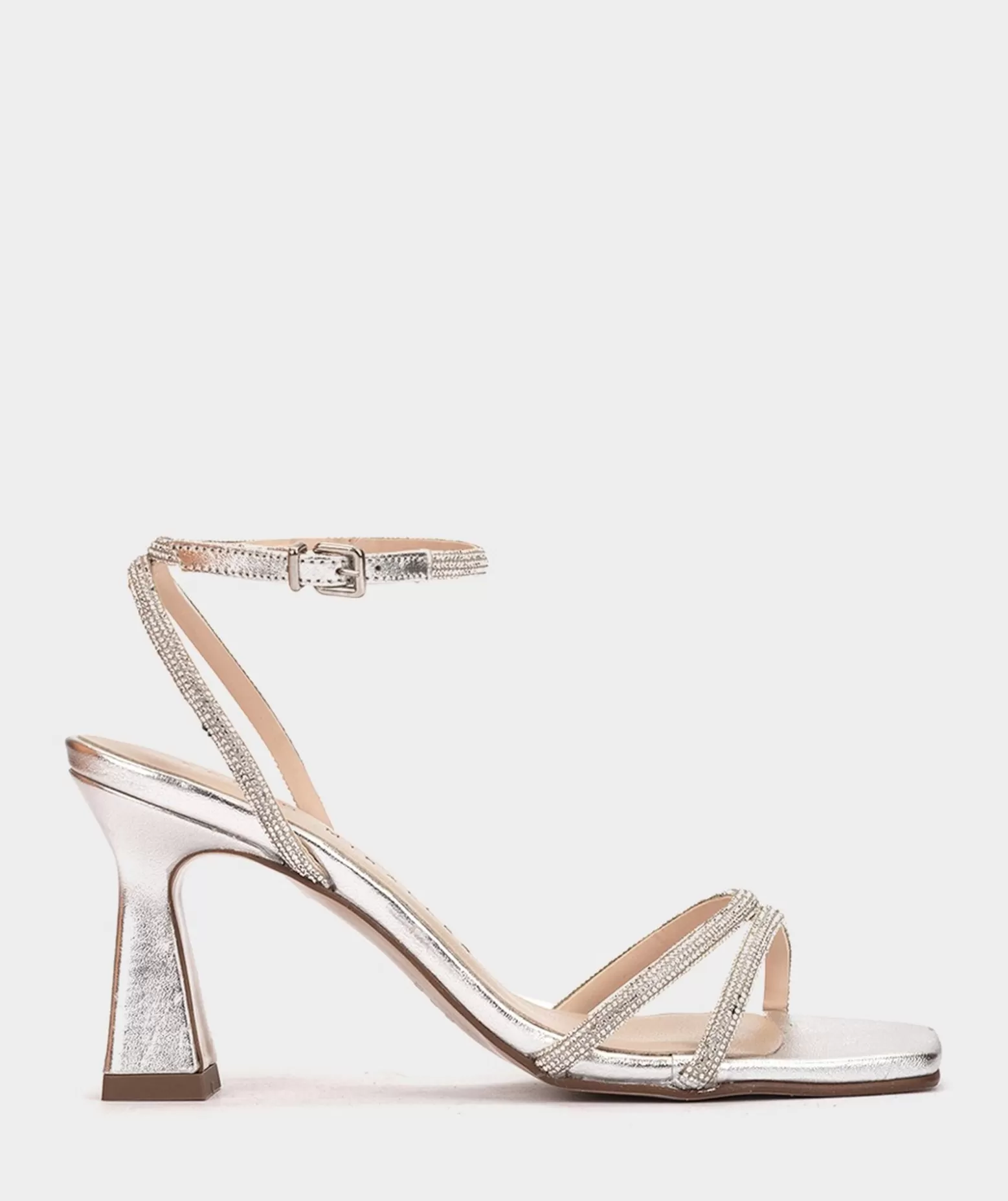 Pedro Miralles Sandales A Talons En Cuir Avec Ornements En Cristal De Couleur Argentee